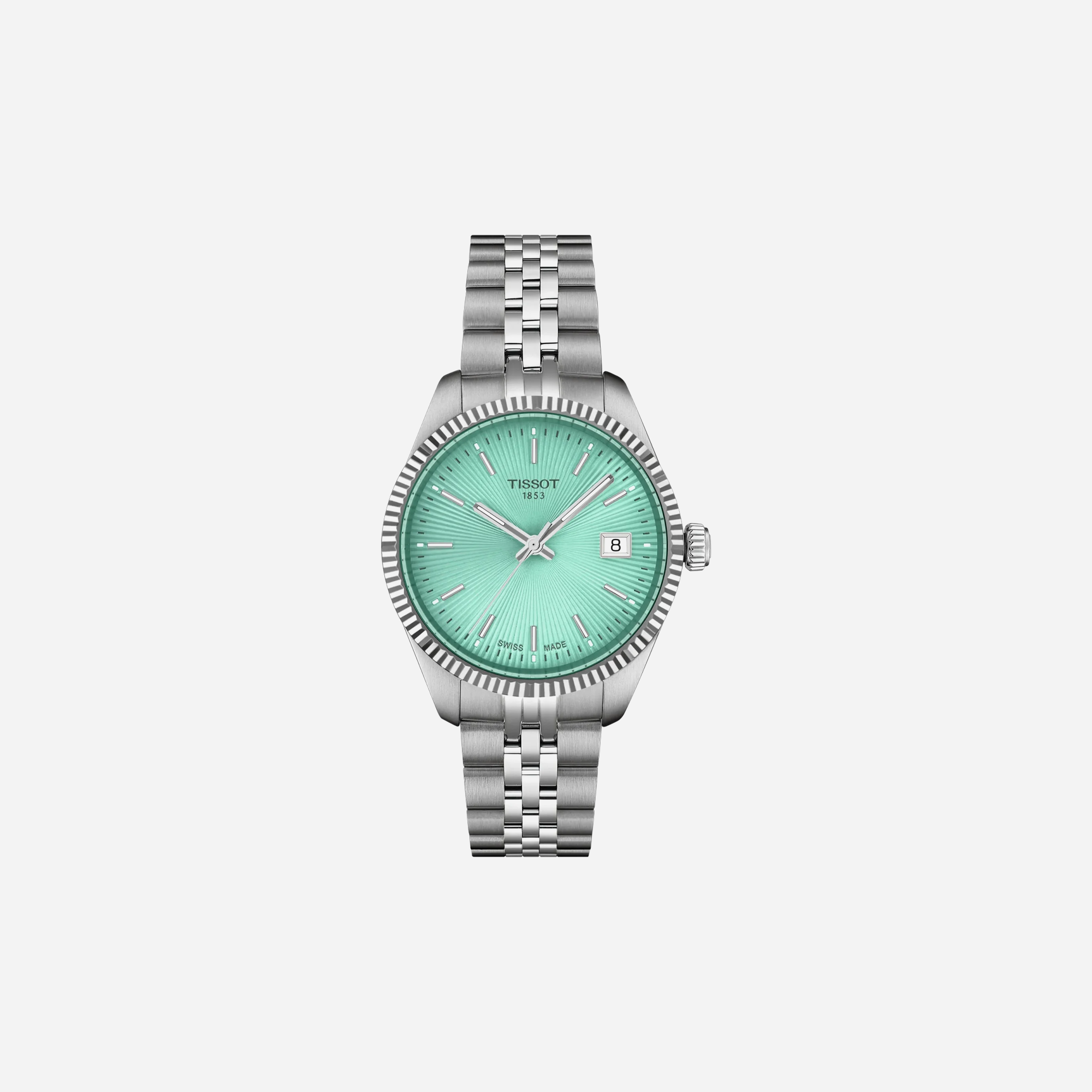 Tissot Ballade Light Green Dial 34mm Grey Stainless Steel Quartz Watch