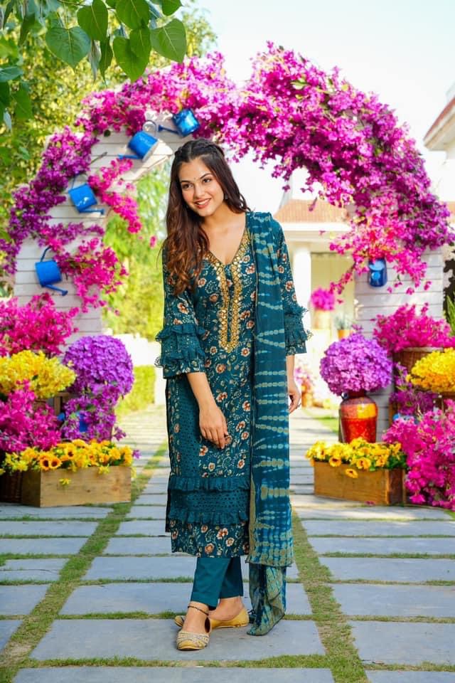 Idaho-o Rajeshree RAYON STRAIGHT SUIT SET - view 4