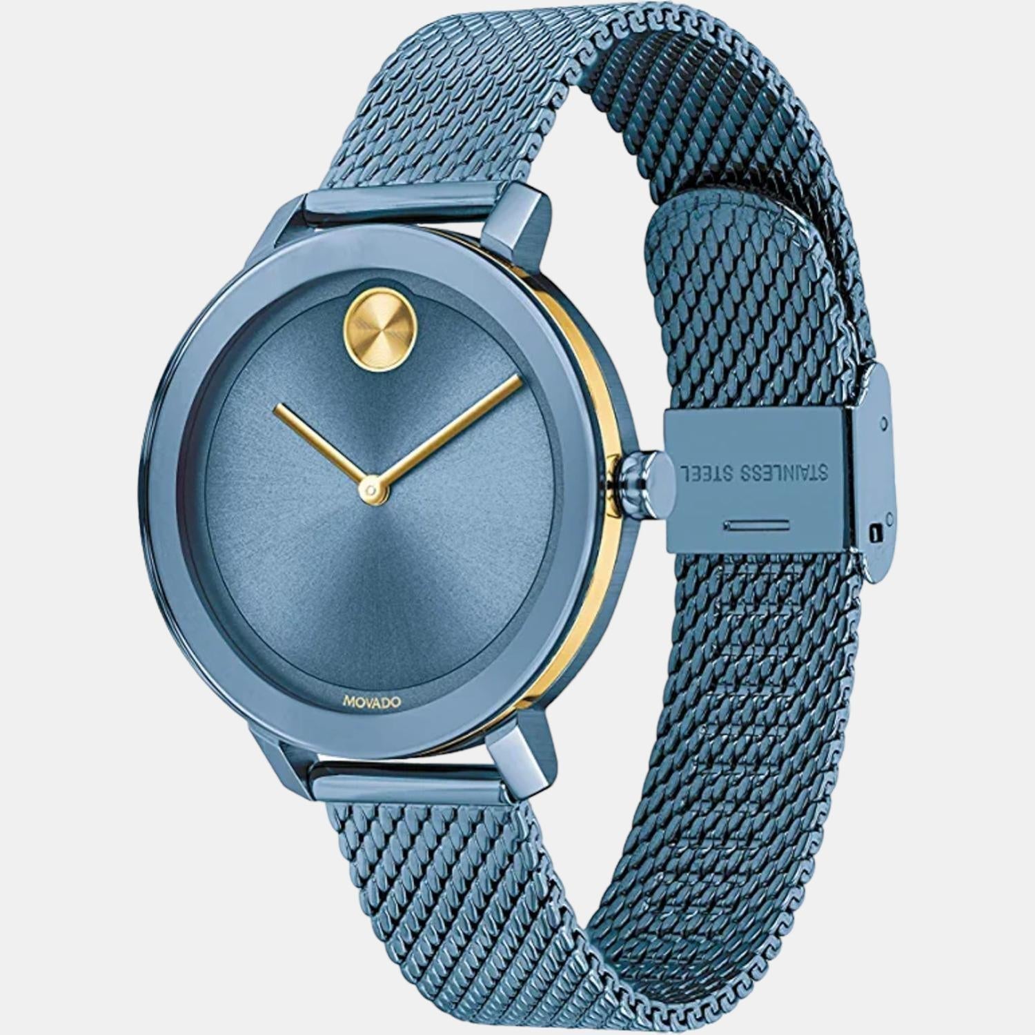Movado Bold Women Quartz Blue Dial Analog Stainless Steel Watch 3600675 - view 2