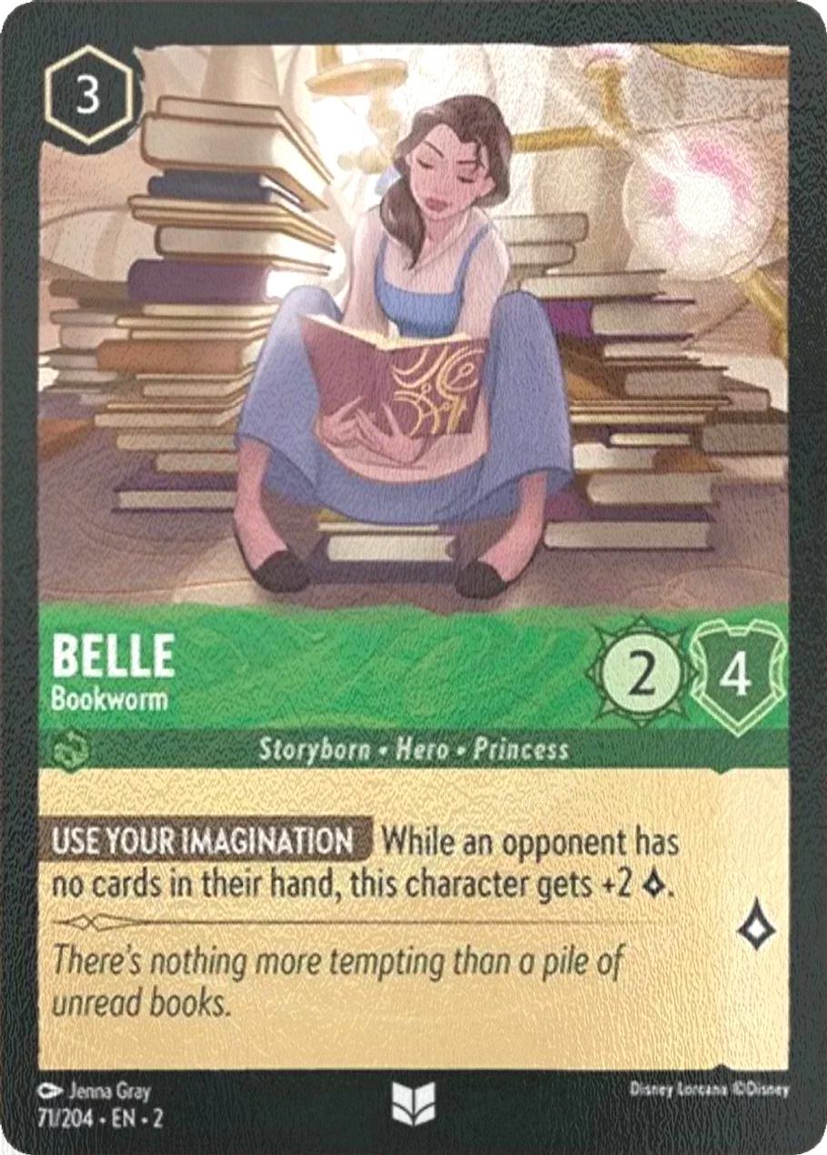Floodborn cold foil – Lorcana Belle - Bookworm - 71/204 [Rise Of The Floodborn] [Cold Foil]