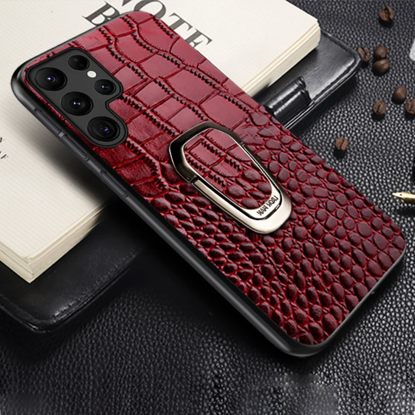 Million Cases Genuine Leather Craft Ring Holder Case - Samsung - view 11