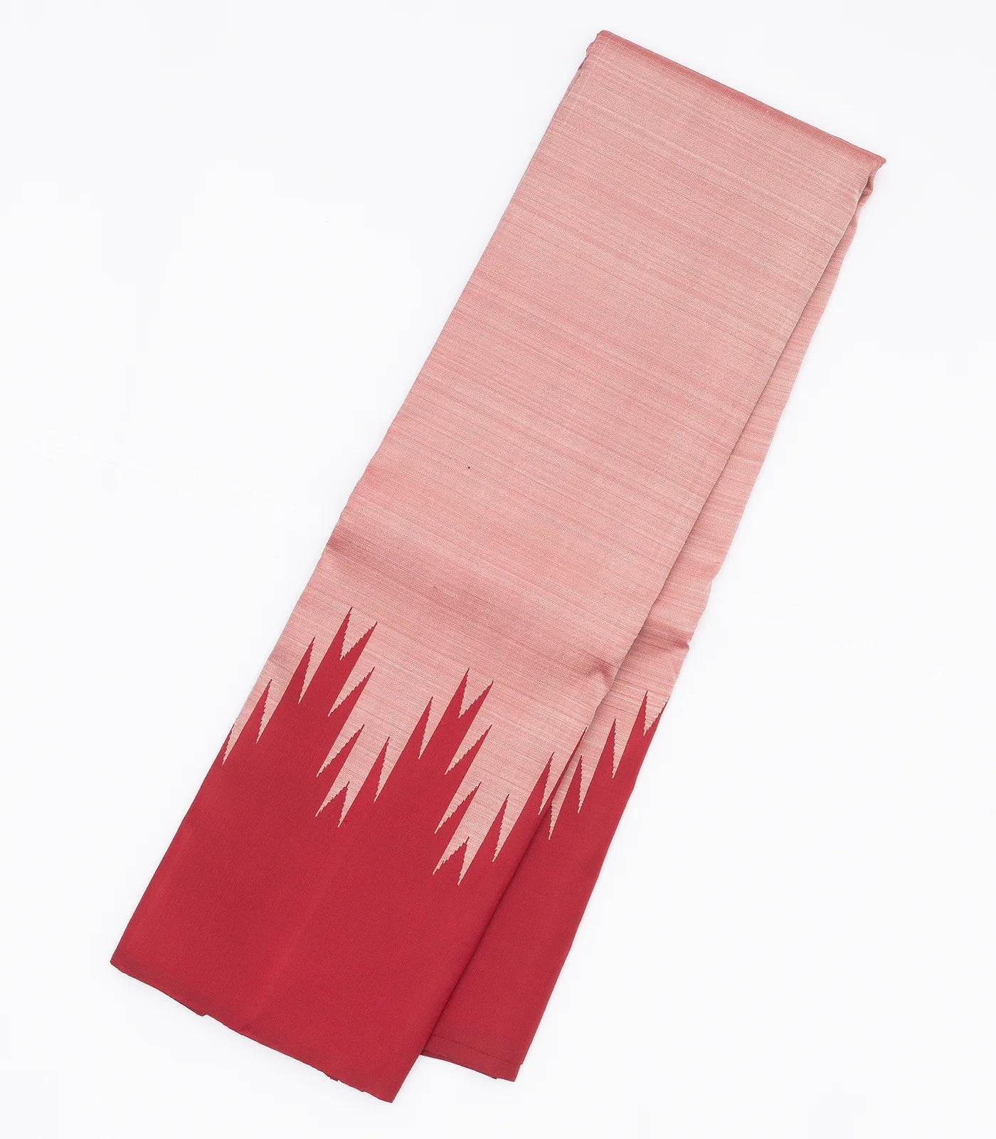RmKV Dusty Pink Handloom Kanchipuram Korvai Silk Saree With Temple Border
