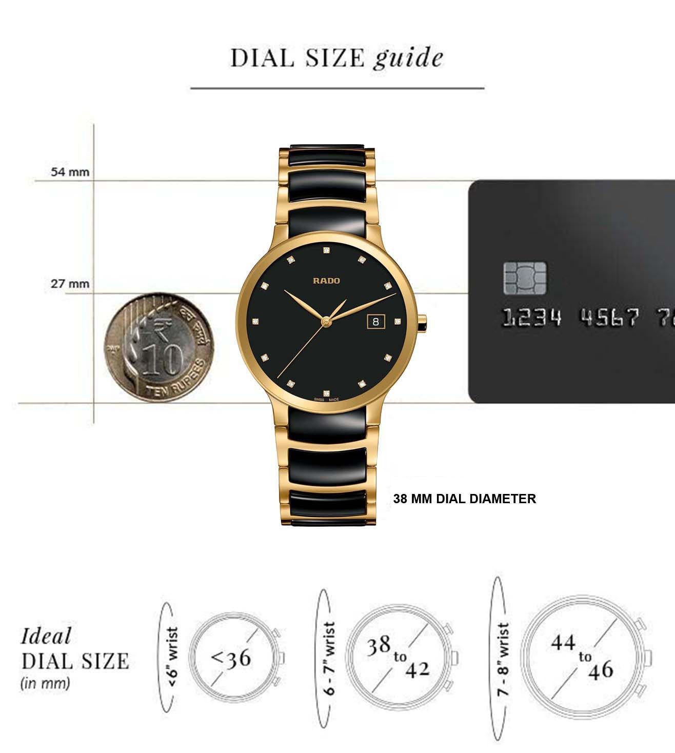 Rado Centrix Black Dial Unisex 38mm