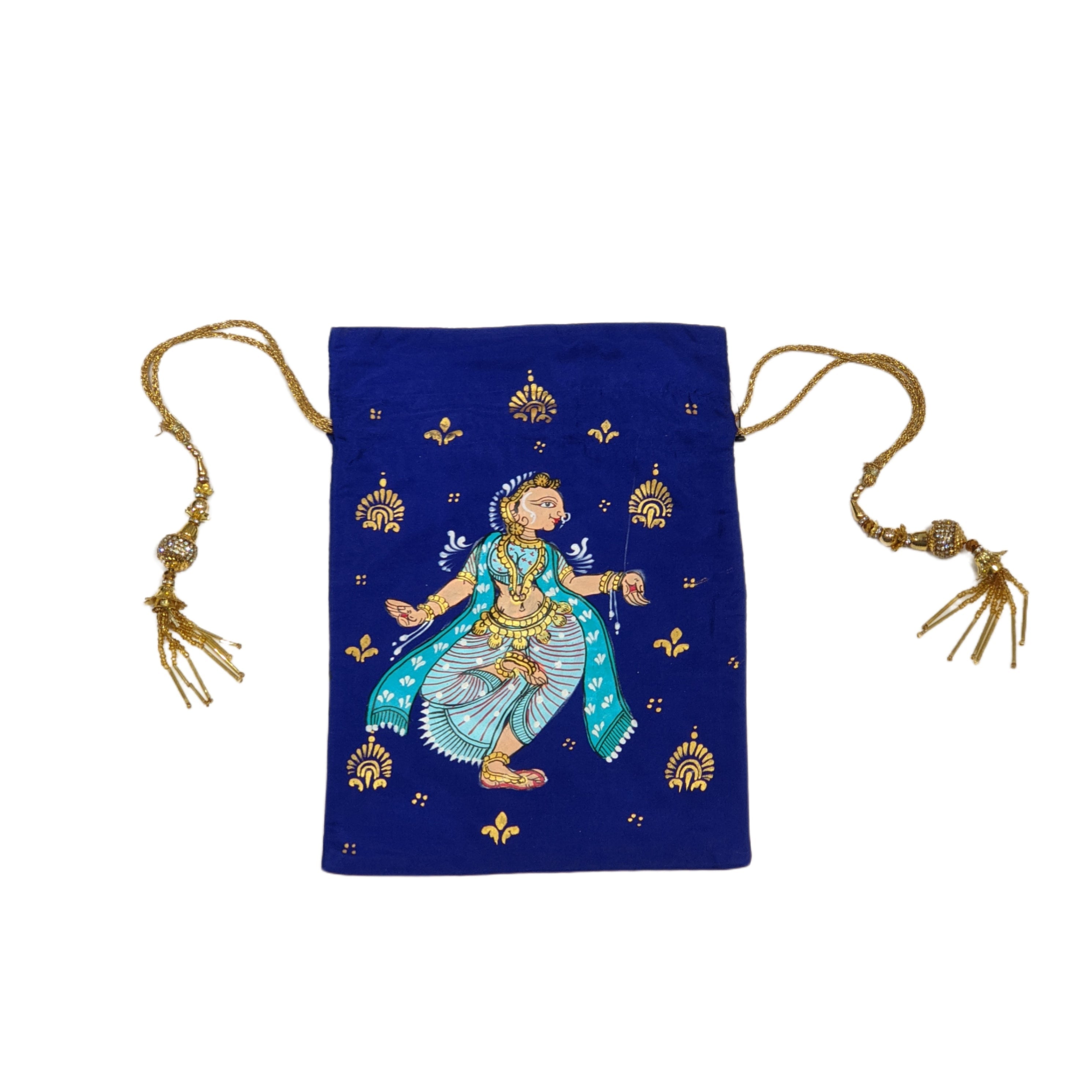 IndianVillèz Blue Nartaki Pattachitra Potli Bag - view 2