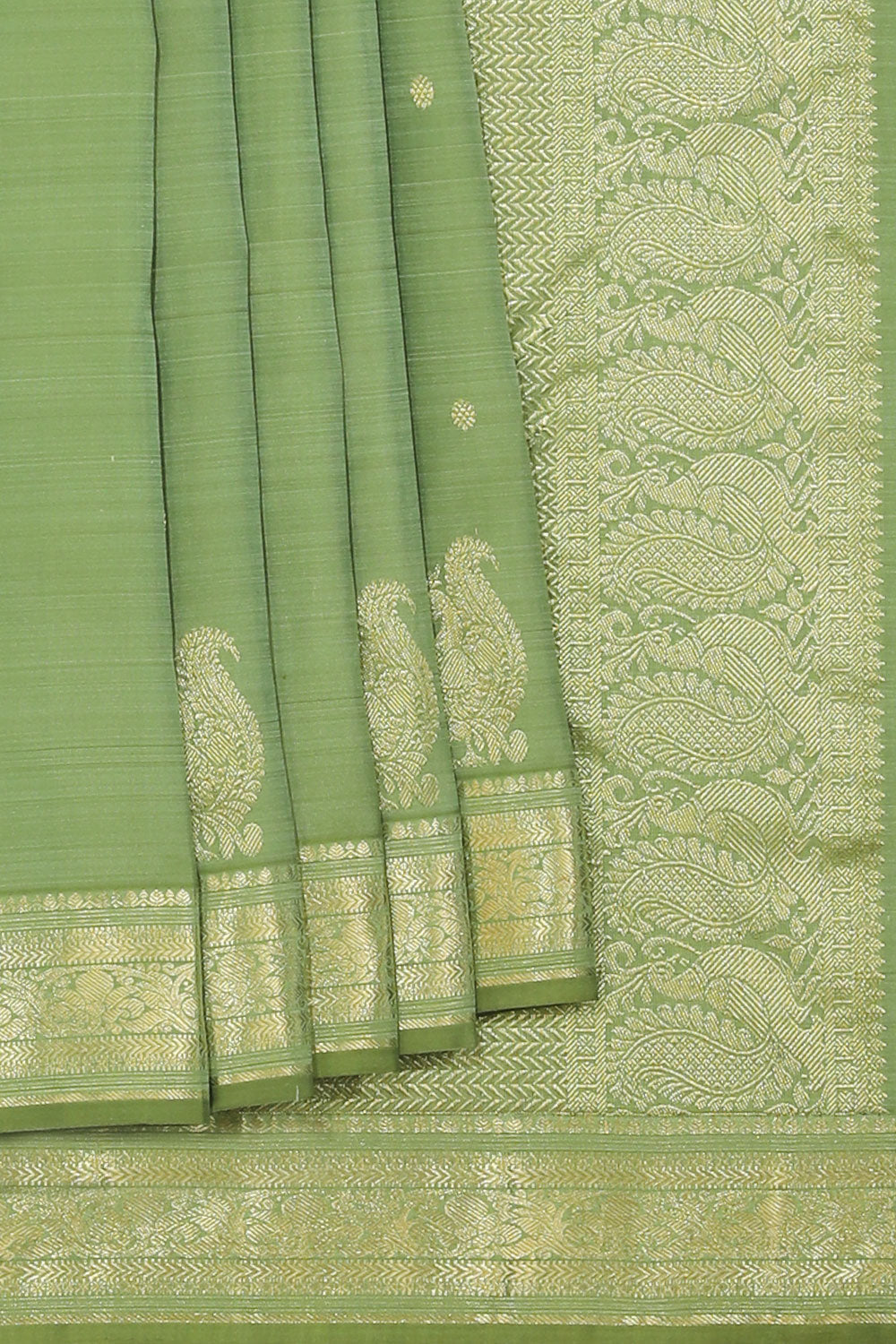 Kalanjali Kanchi Silk Sage Green Saree – Women's