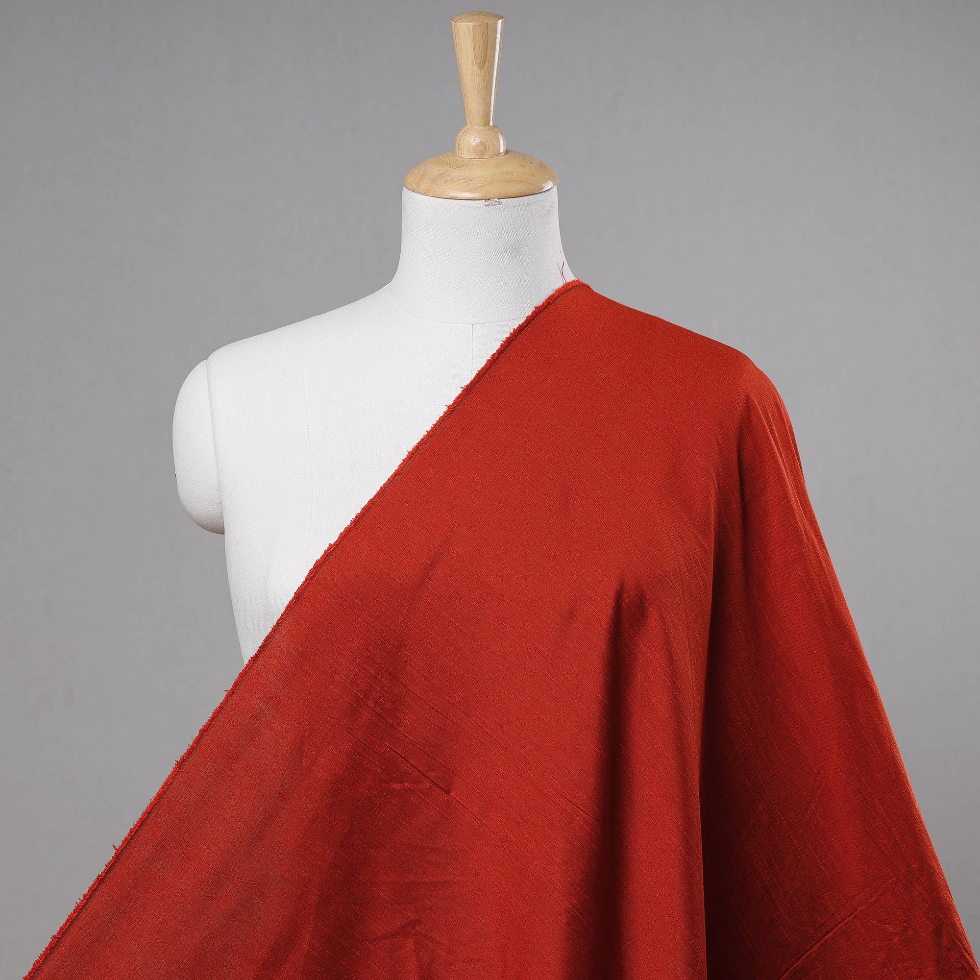 ITOKRI CRAFTS INITIATIVE Red - Plain Slub Silk Fabric