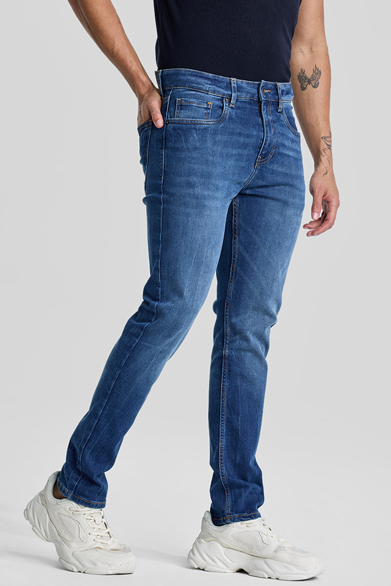 SNITCH Blue Tapered Fit Jeans