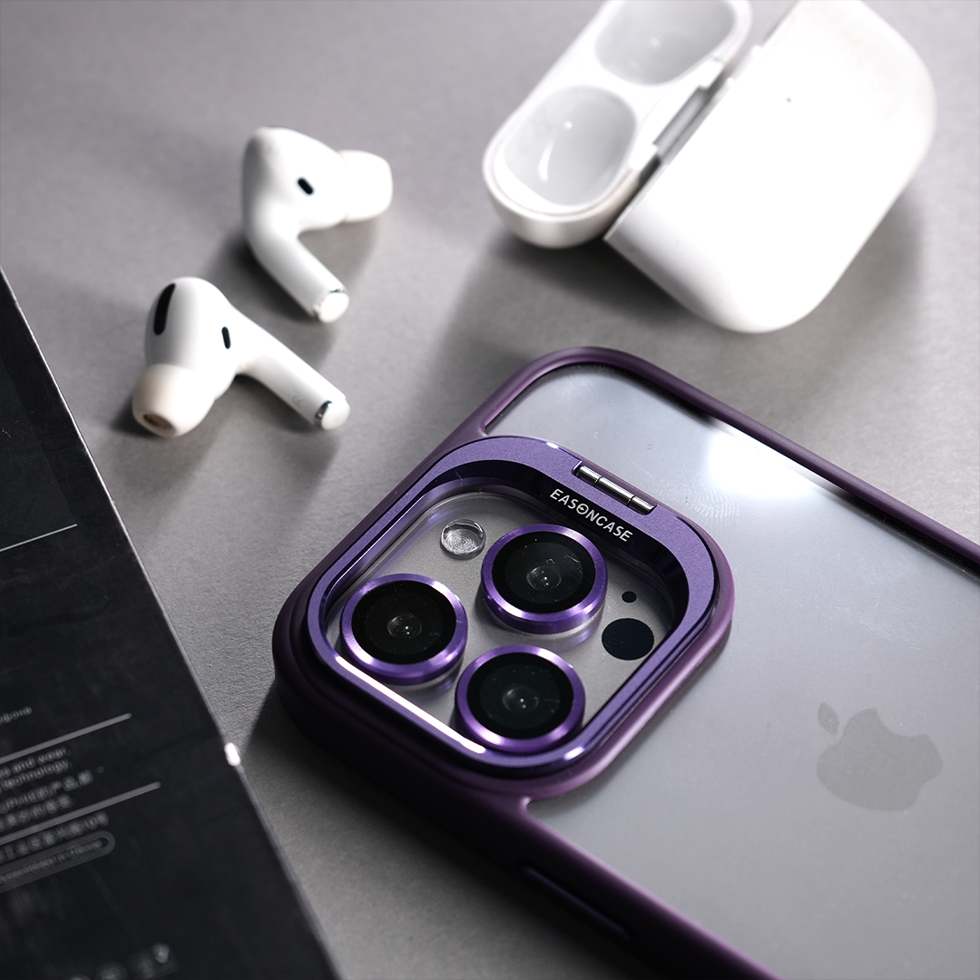 technoidtech iPhone 15 Pro Max Kickstand Clear Case With Camera Lens Protection