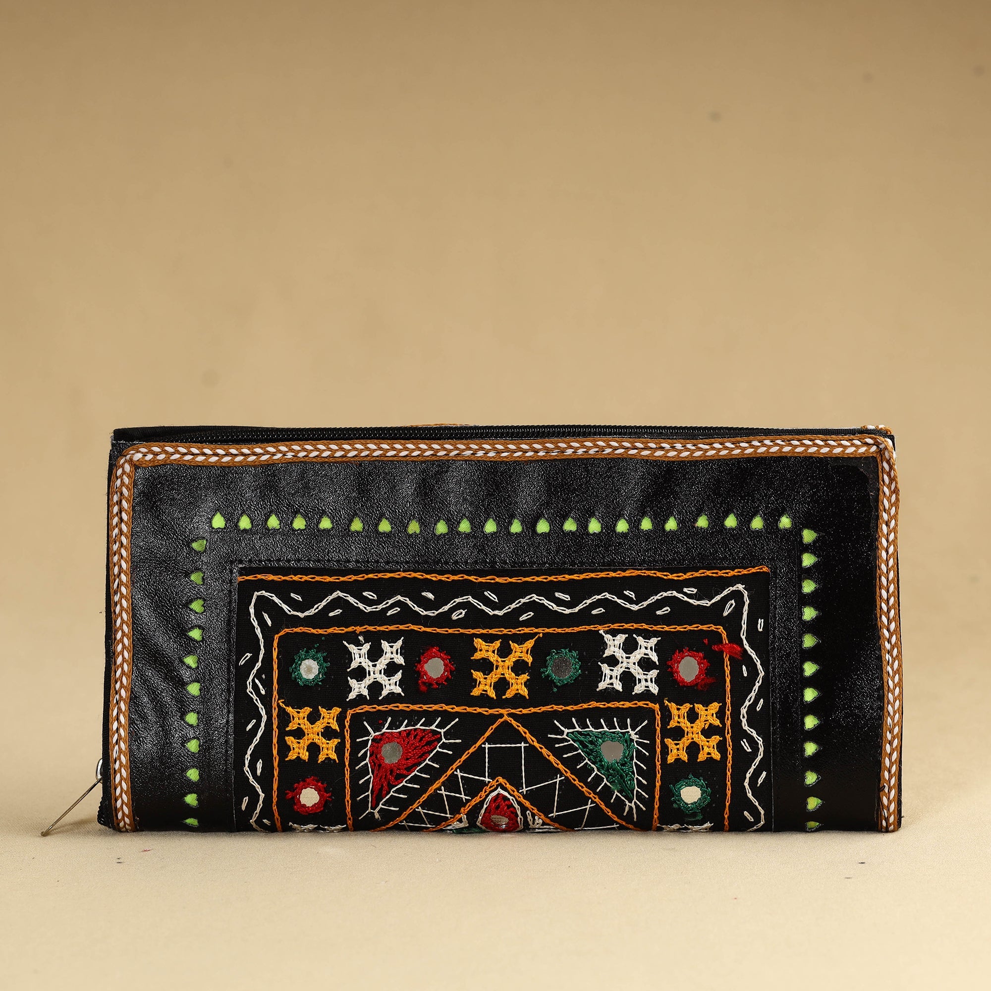 ANCHAL BIJLANI PATHUBHAI Black - Kutch Embroidery Cotton Handmade Leather Wallet 39