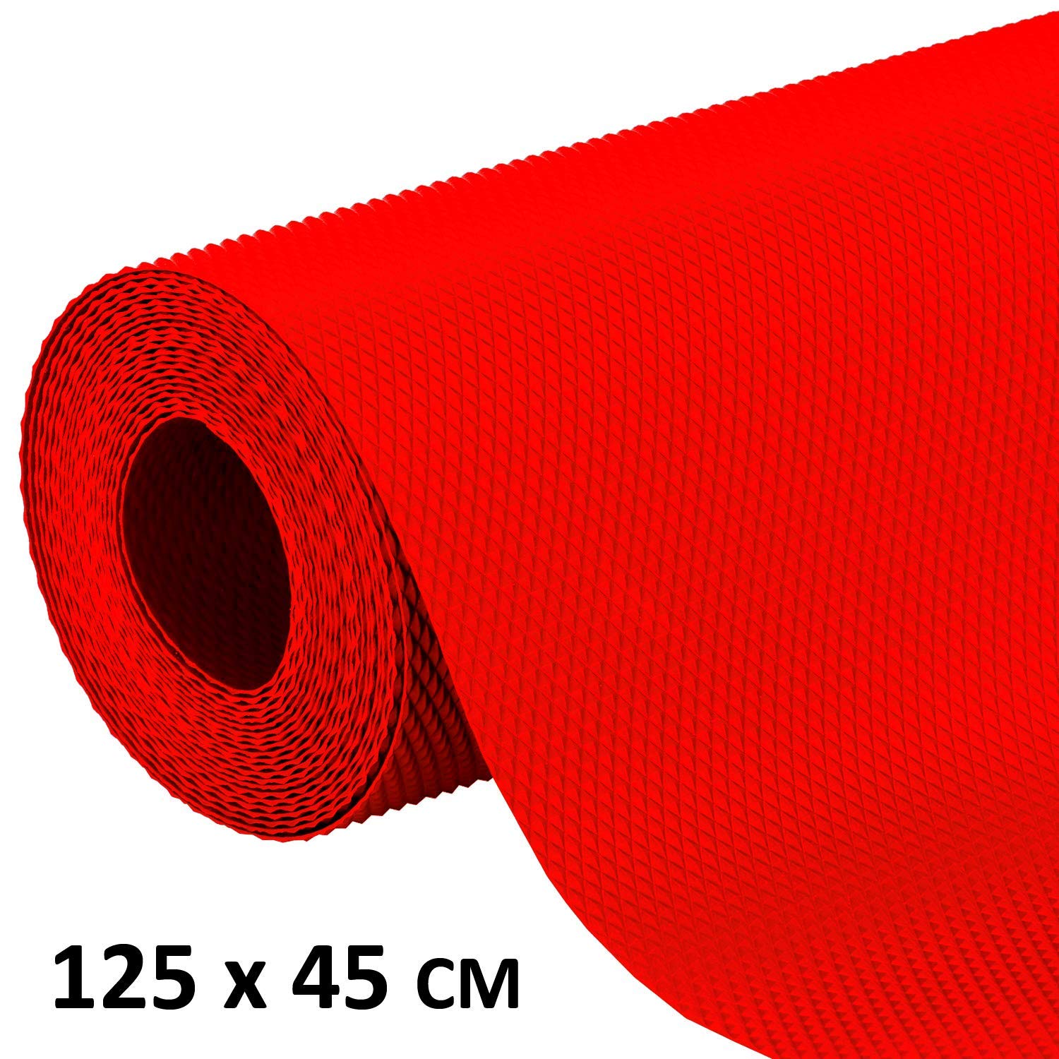Kuber Industries 2 Pieces Multipurpose Textured Super Strong Anti-Slip Mat Liner,Size 45X125 Cm (1.25 Meter Roll, Red) - CTKTC040198 - view 2
