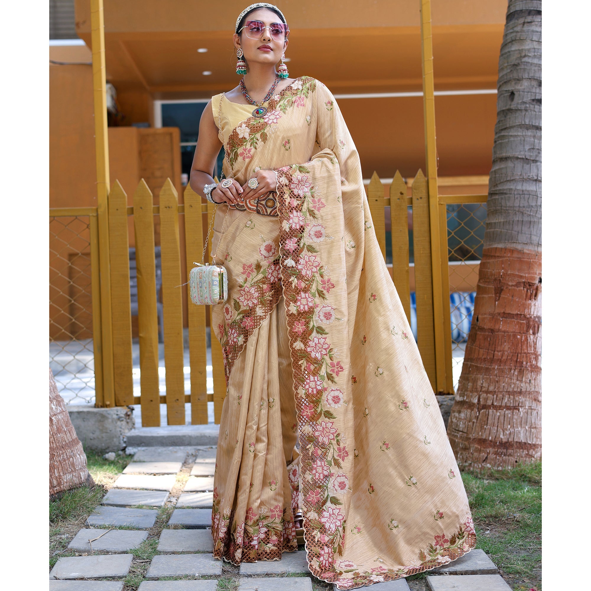 TASARIKA COUTURE Apeksha Cream Silk Handwork Saree - view 2