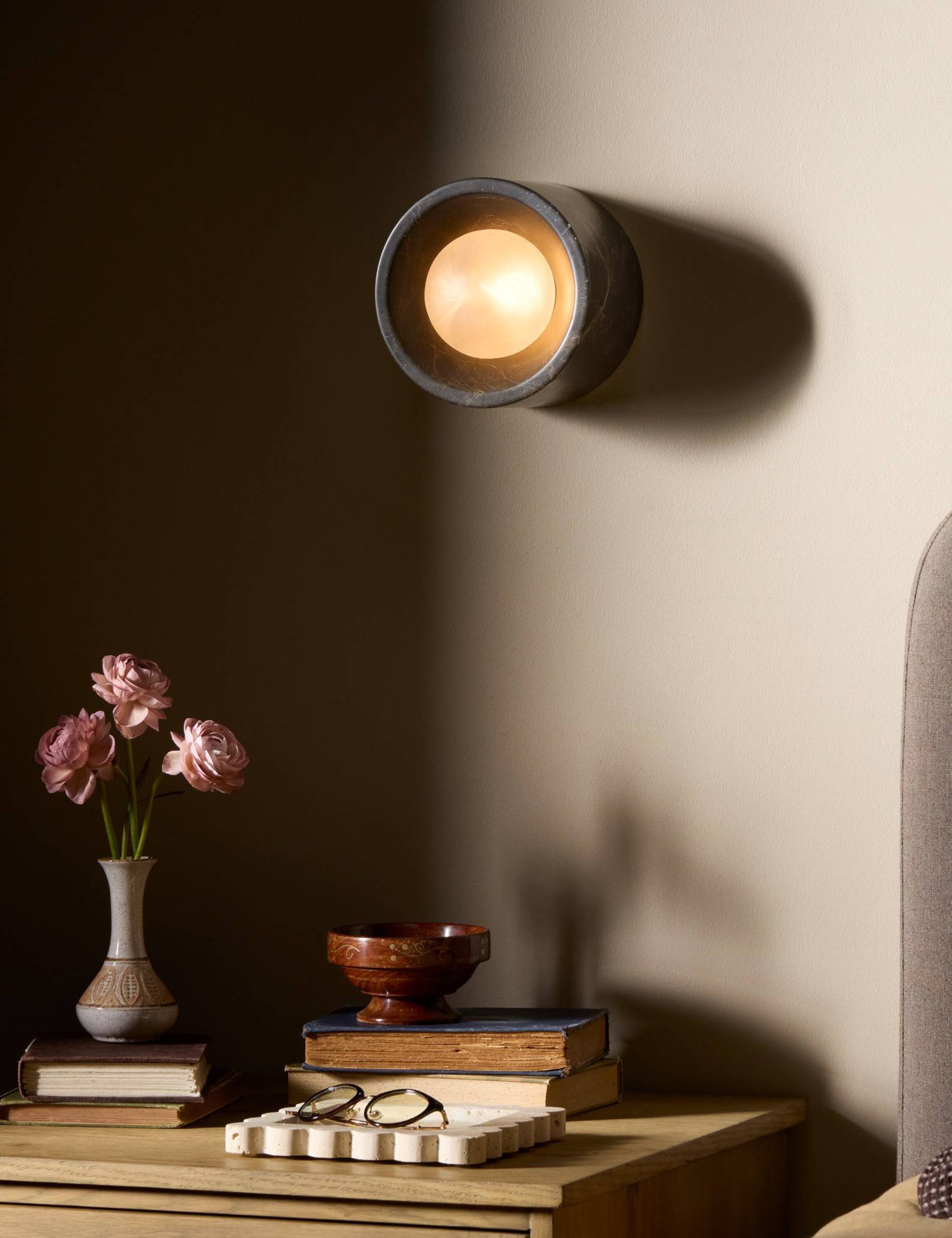 Lulu and Georgia Pello Sconce – Brown Marble - view 2