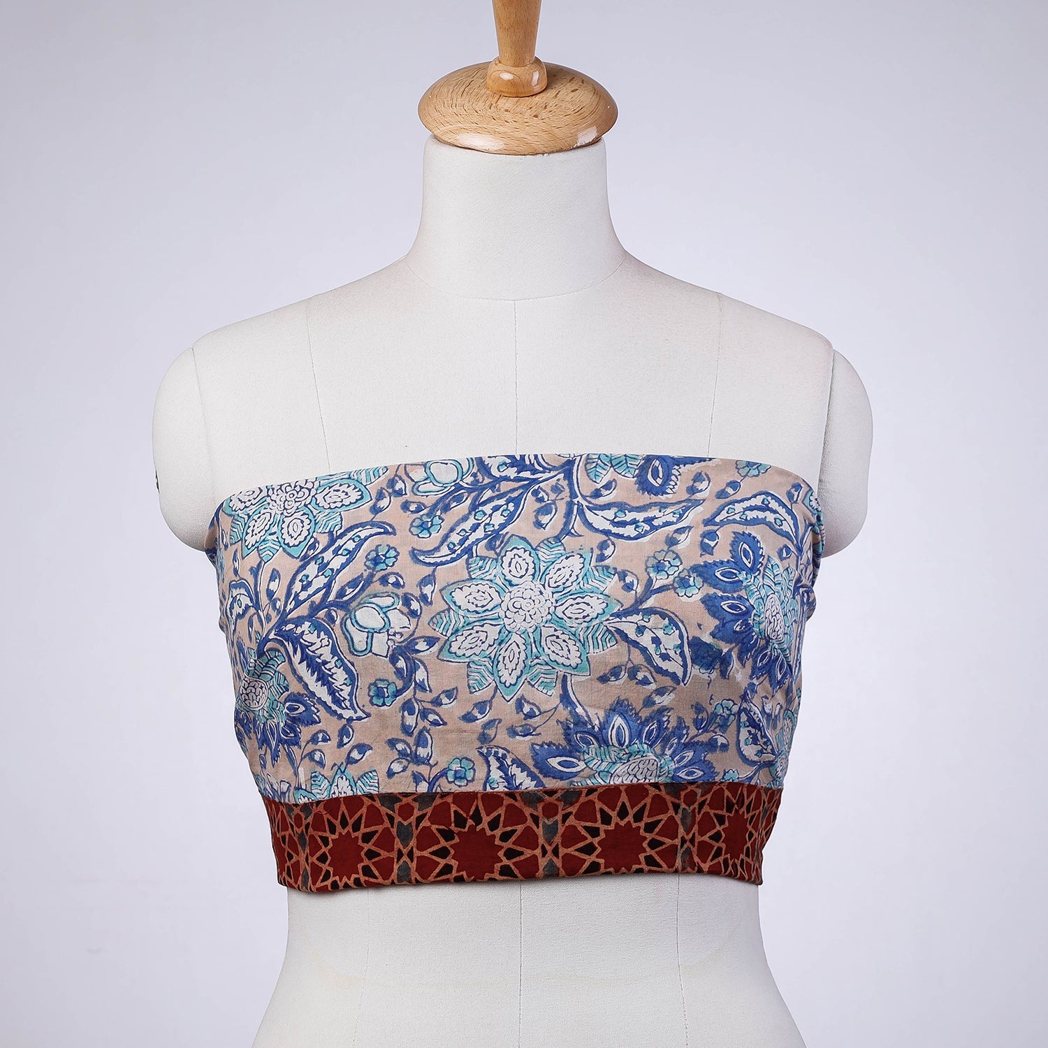 NOORI BAZAR Beige - Rangoli Sanganeri Cotton Blouse Piece