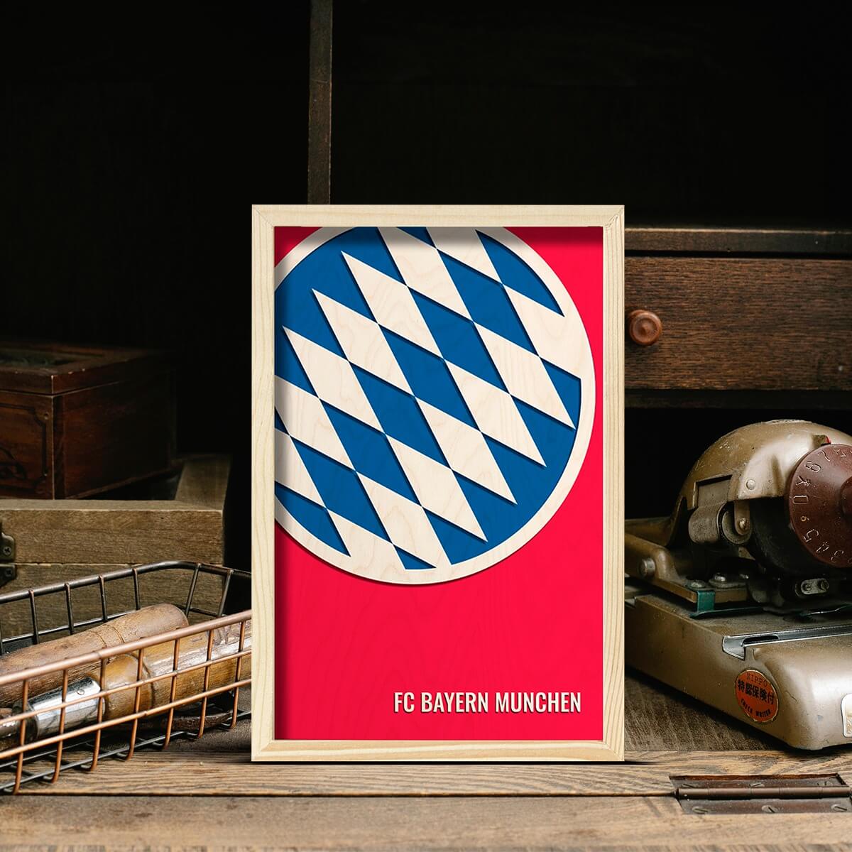 Bigsmall_cc FC Bayern Munchen Wooden Wall Art - view 4