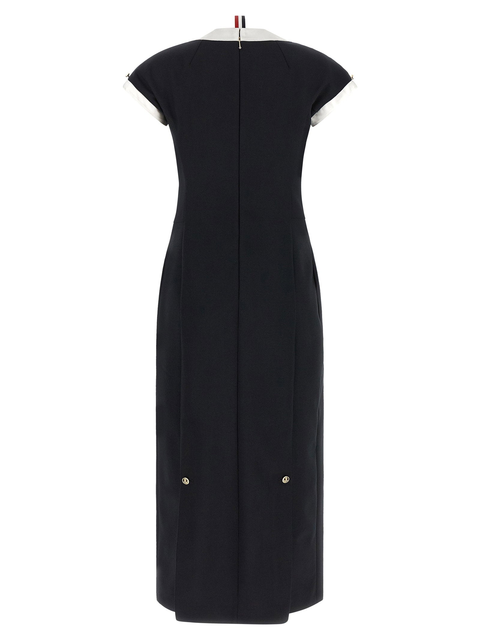 Thom Browne Polo Dress With Intarsia And Rwb Detail - view 2