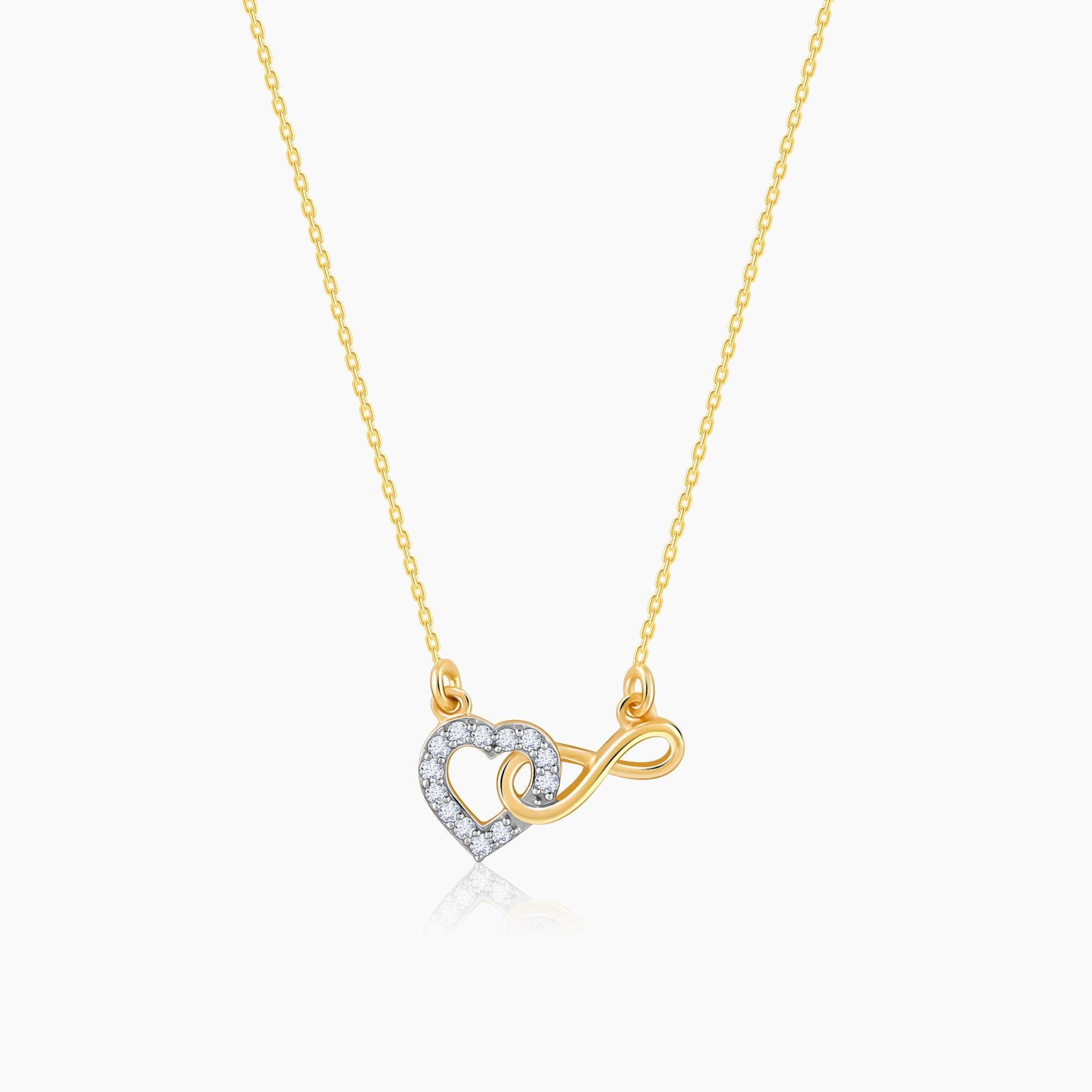 GIVA Jewellery Gold Forever Diamond Necklace