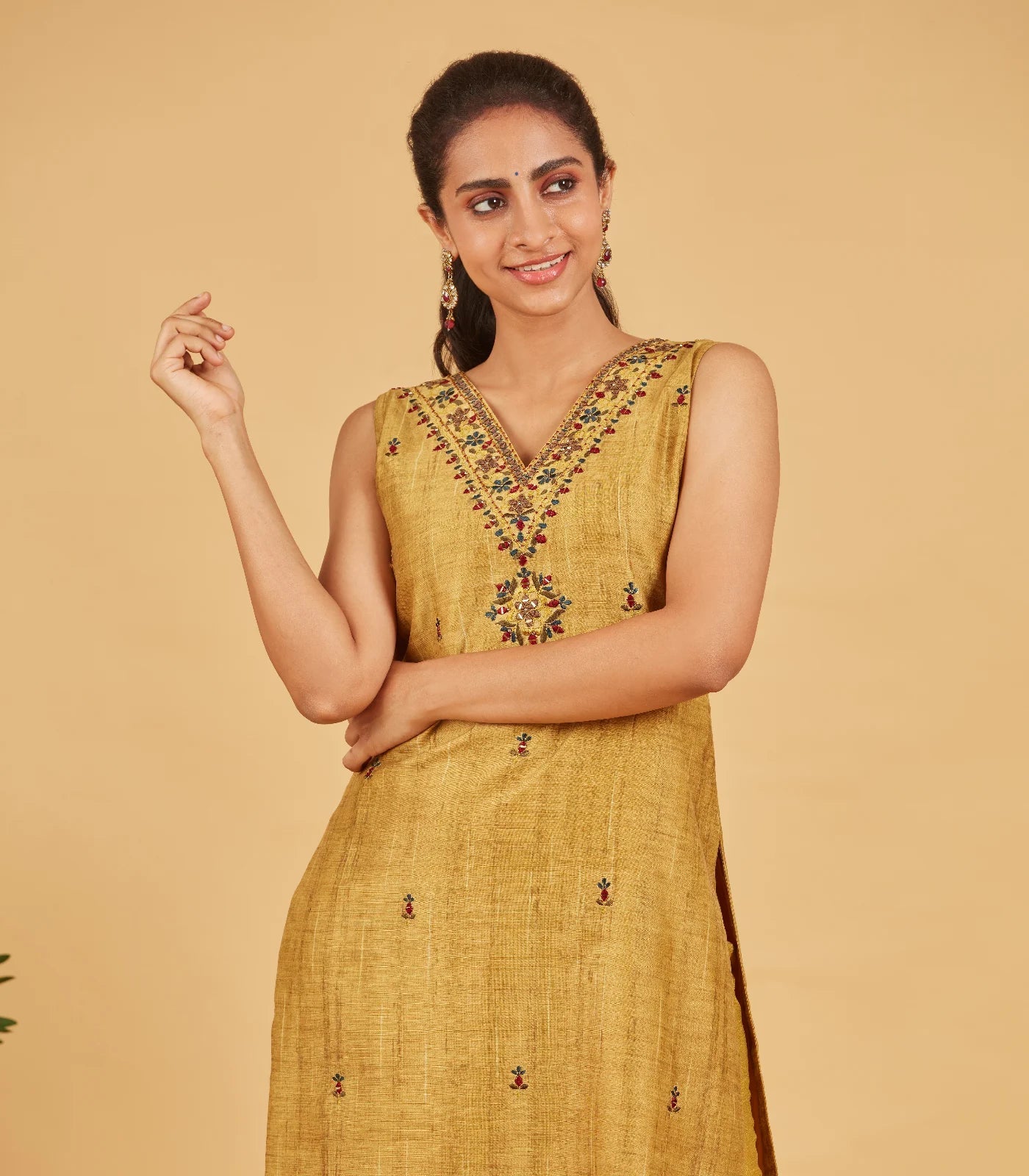 RmKV Olive Kurta Set With Matching Dupatta – Olive Green - view 2