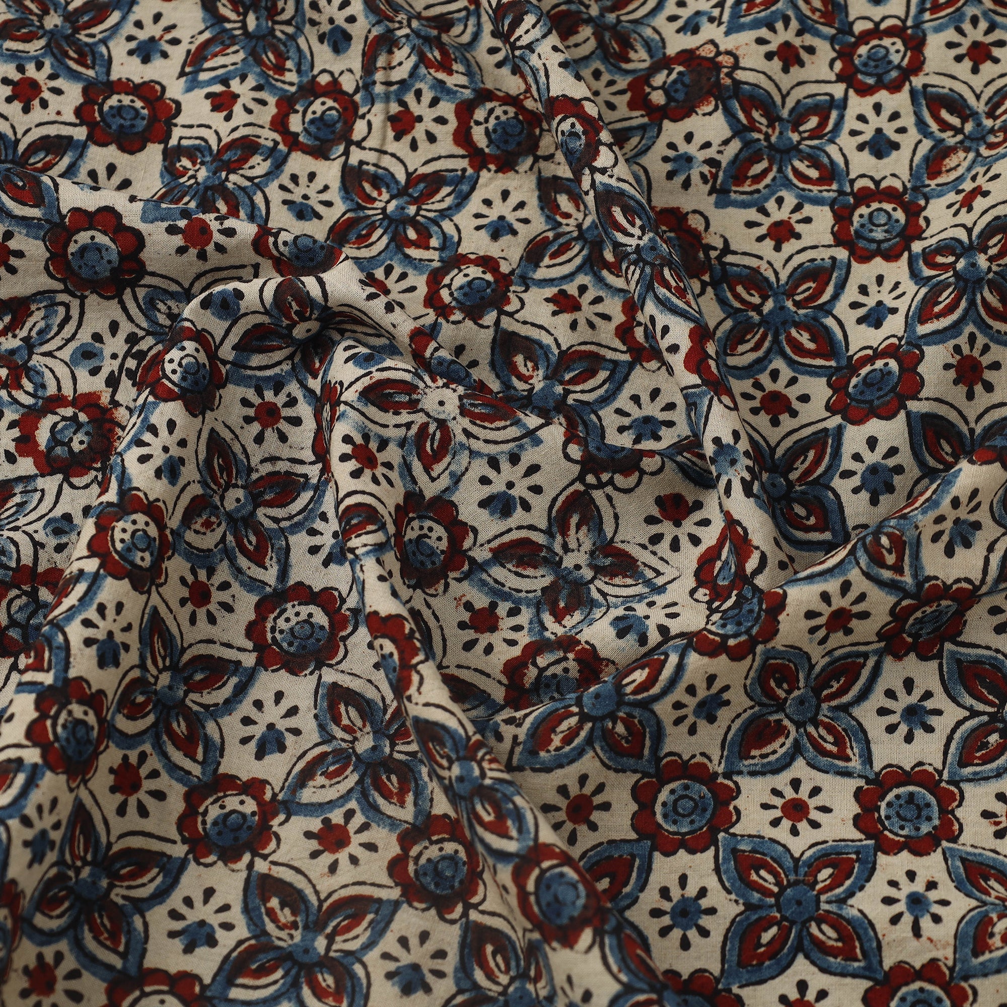KACHCHH JI CHHAAP Beige - Block Print Cotton Natural Dyed Ajrakh Fabric 35 - view 3