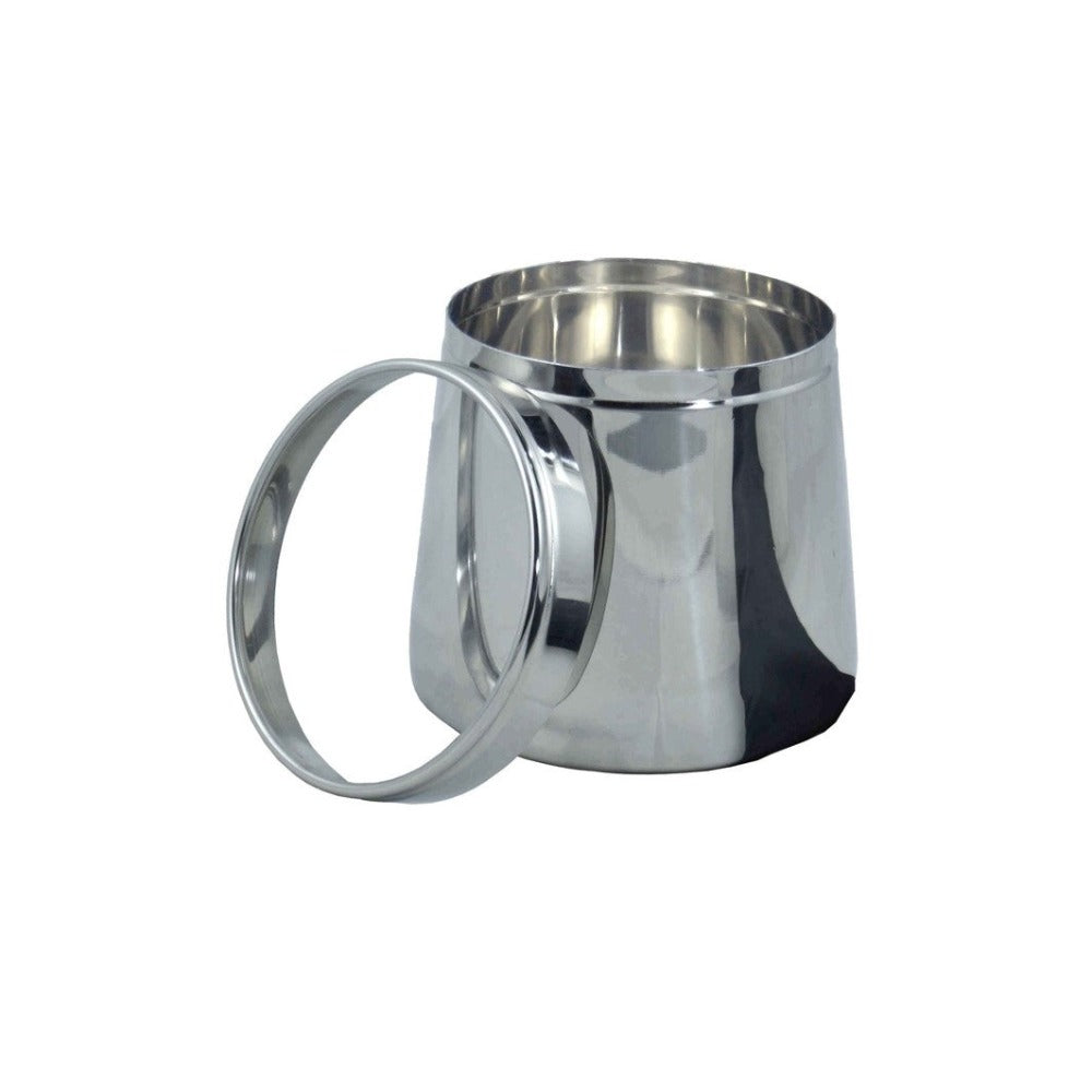 Mirror Stainless Steel Conical Dabba with See Through Glass lid | Silver | 1 Pc - view 2