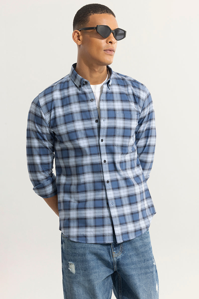 SNITCH Gazing Grid Blue Checks Shirt