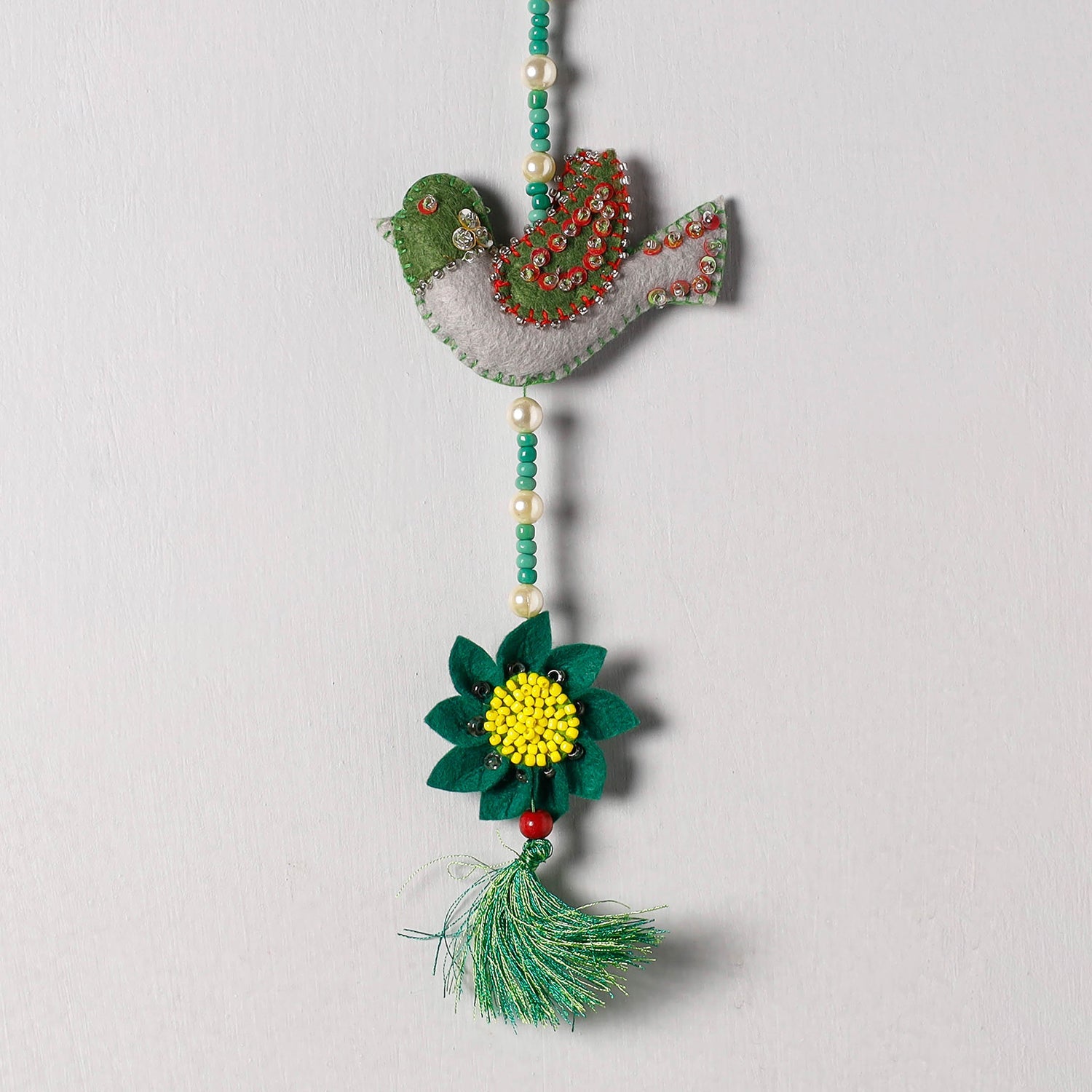 WITH LOVE BY KANIKA Bird - Handmade Felt & Beadwork Wall Hanging - view 2