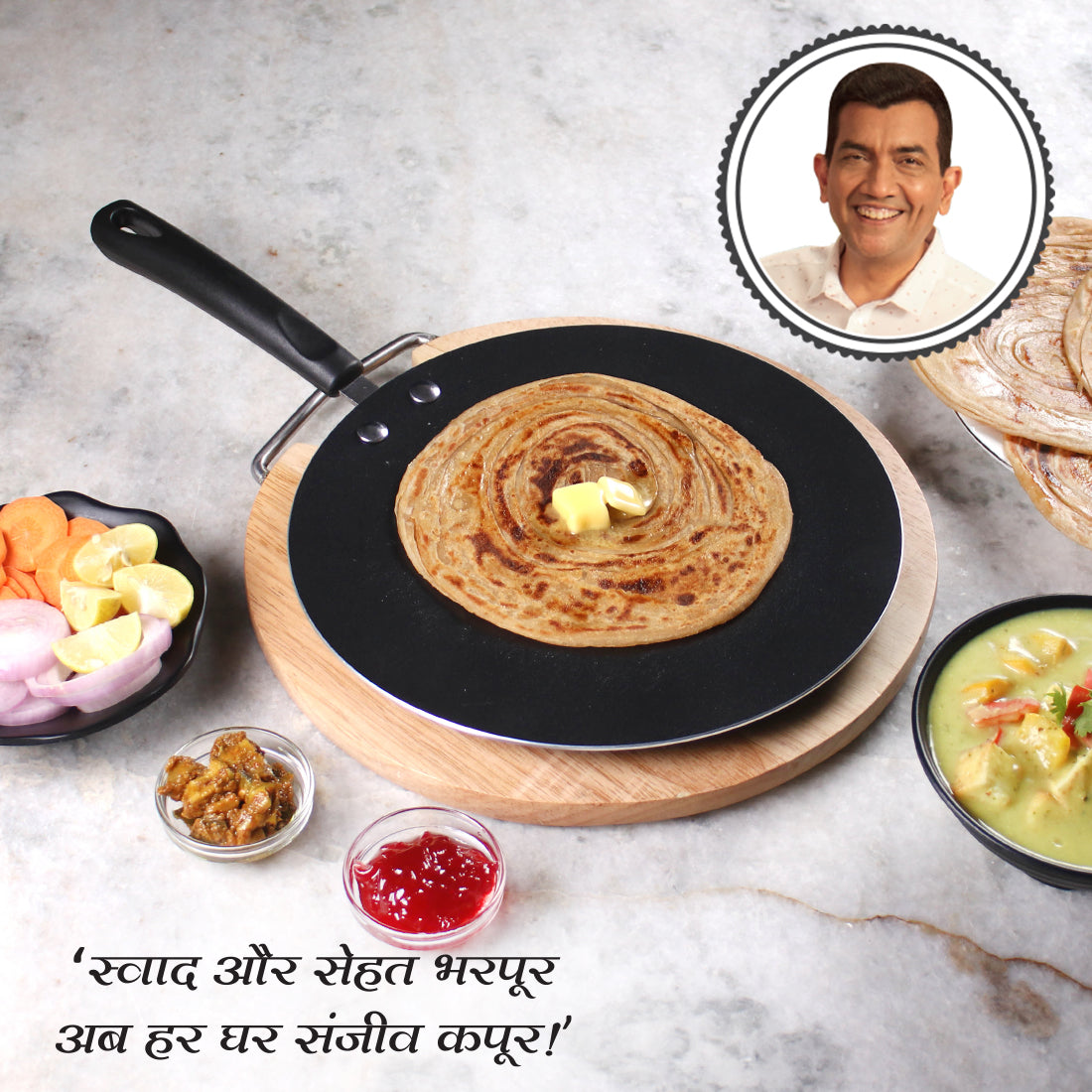 Wonderchef Ultra 26 cm Non-Stick Roti Tawa | Soft Touch Handle. - view 2