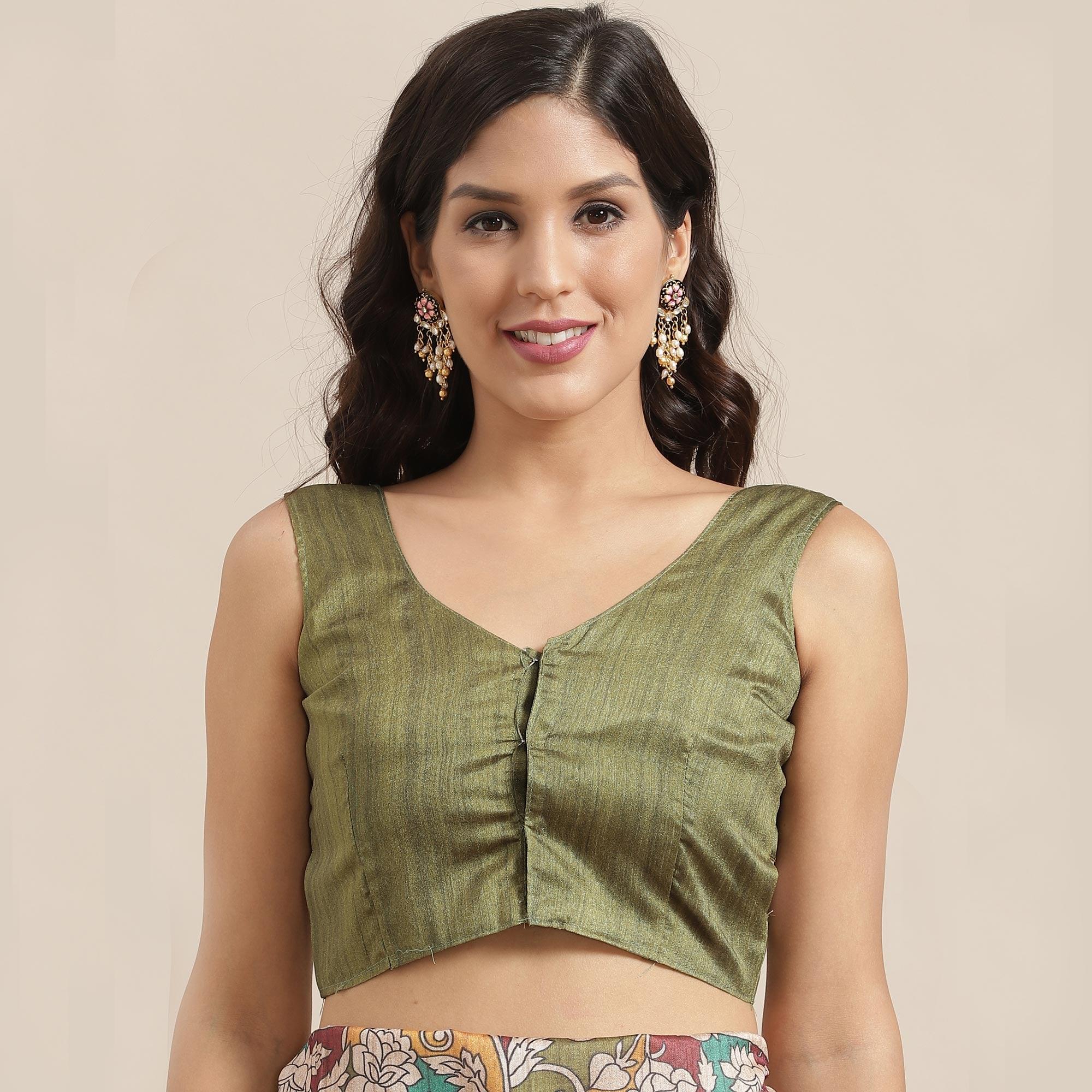 Peachmode Magnetic Beige-Multi Colored Casual Wear Floral Printed Silk Blend Saree With Tassels - view 3