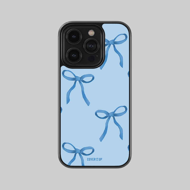 Cover It Up Baby Blue Bow Glass Case