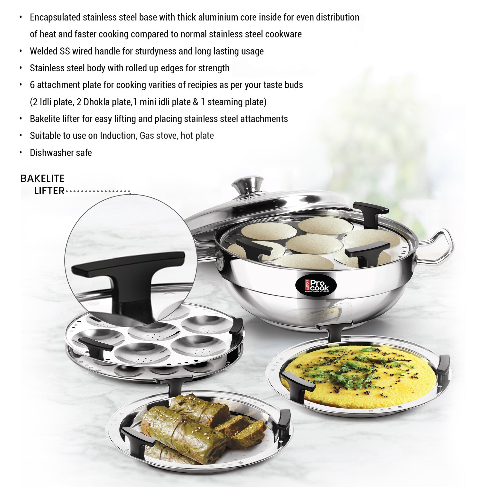 Multi Kadhai With Lid (Milton Procook) – Silver - view 4