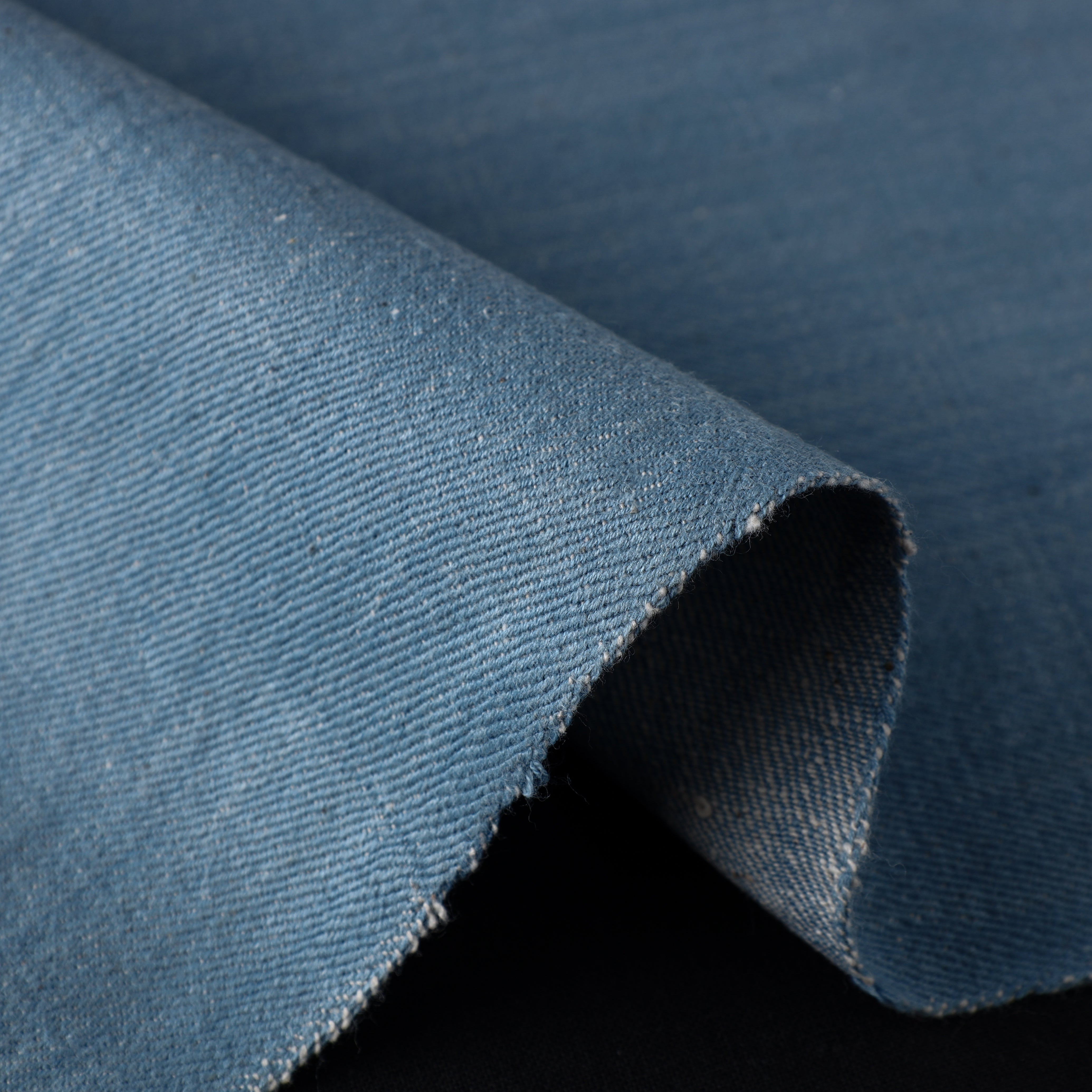 SOUTH KARGHA Blue - 2/40 Twill Cotton Handspun Handloom Natural Dyed Plain Fabric 05 - view 5
