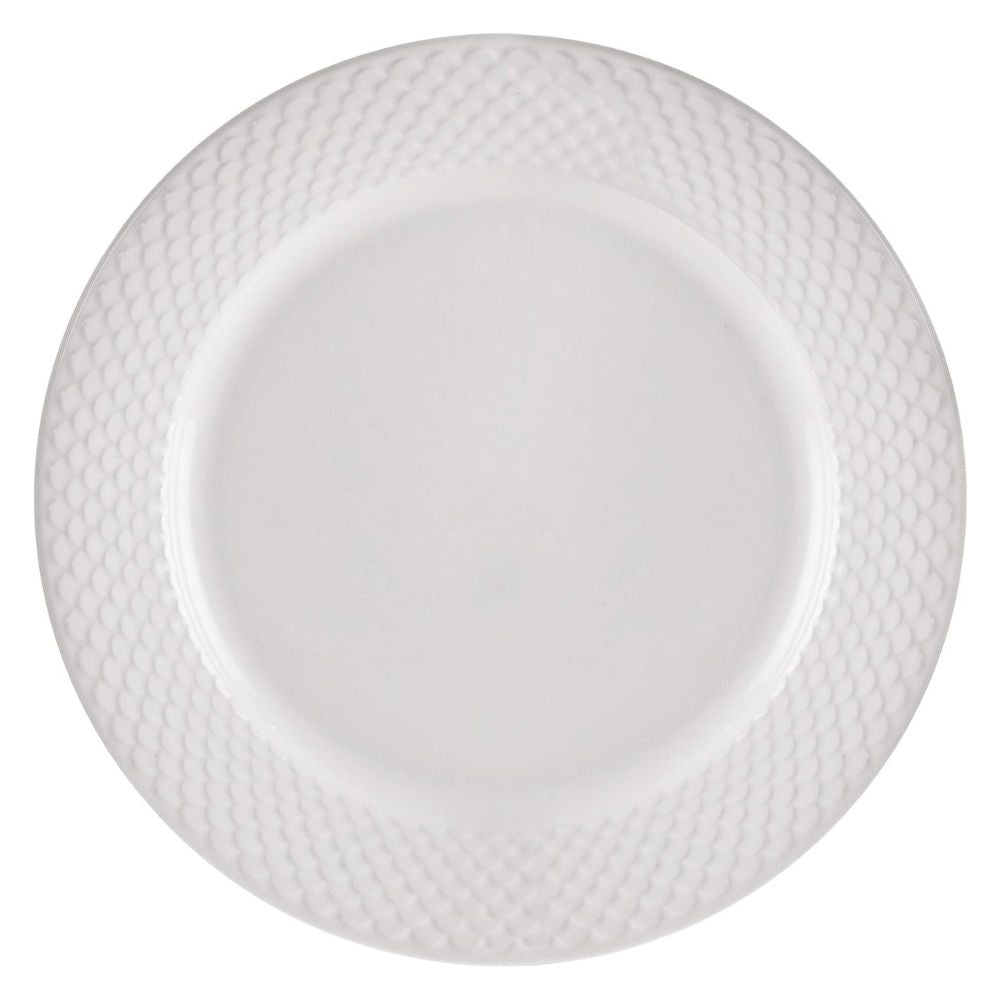 Clay Craft Ceramic Basic Dinner Plate Ripple | White | 1 Pc - view 2