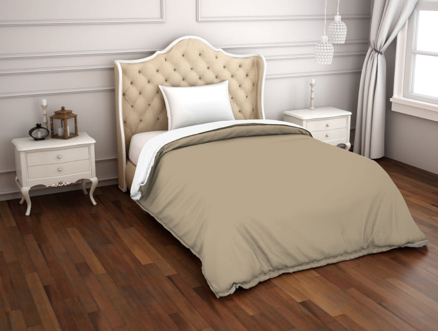 Spaces India Solid Taupe/White - Brown 100% Cotton Shell Single Quilt / AC Comforter - Hygro By Spaces - view 2