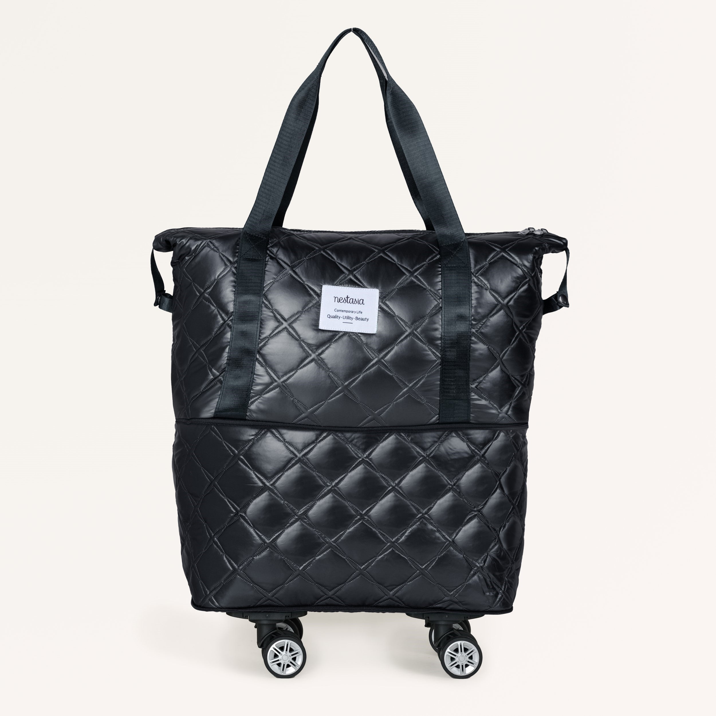Nestasia Movo Travel Bag With Removable Wheels Metallic Black
