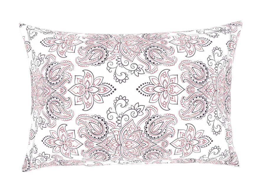 Spaces India Ornate Slate/Red - Grey Cotton Rich Single Bedsheet - 2-In-1 By Welspun - view 7