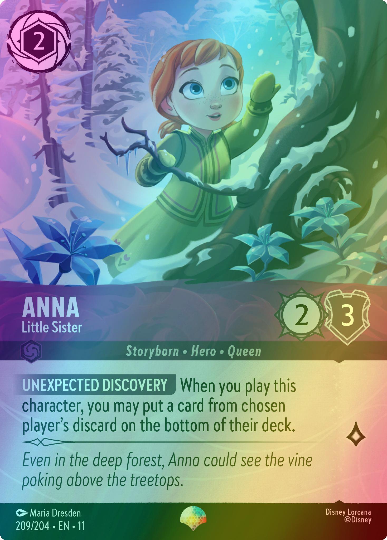 Little sister epic – Lorcana Anna - Little Sister (Epic) - 209/204 [Winterspell] [Holofoil]