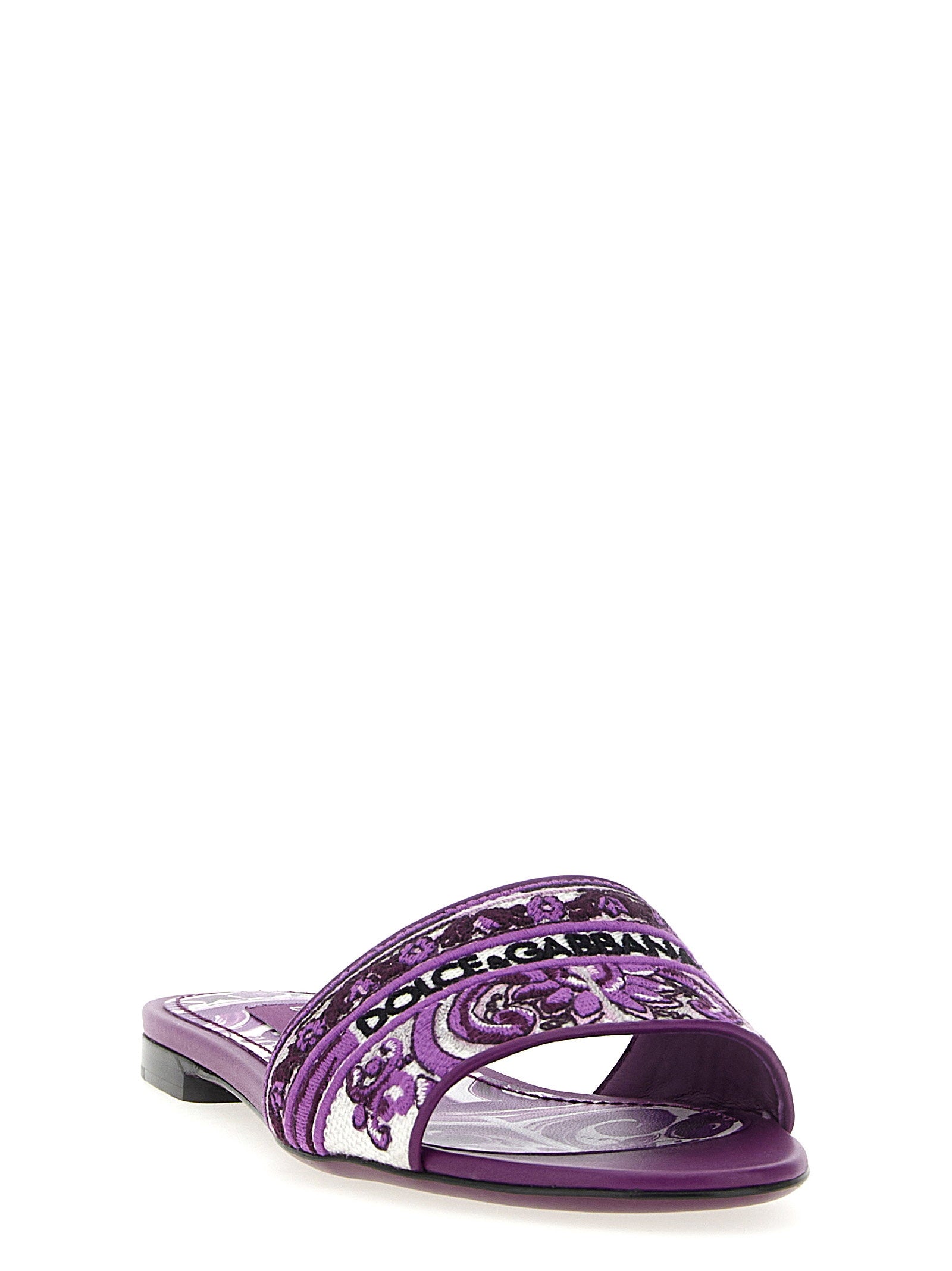 Dolce & Gabbana Maiolica Embroidery Slides - view 2
