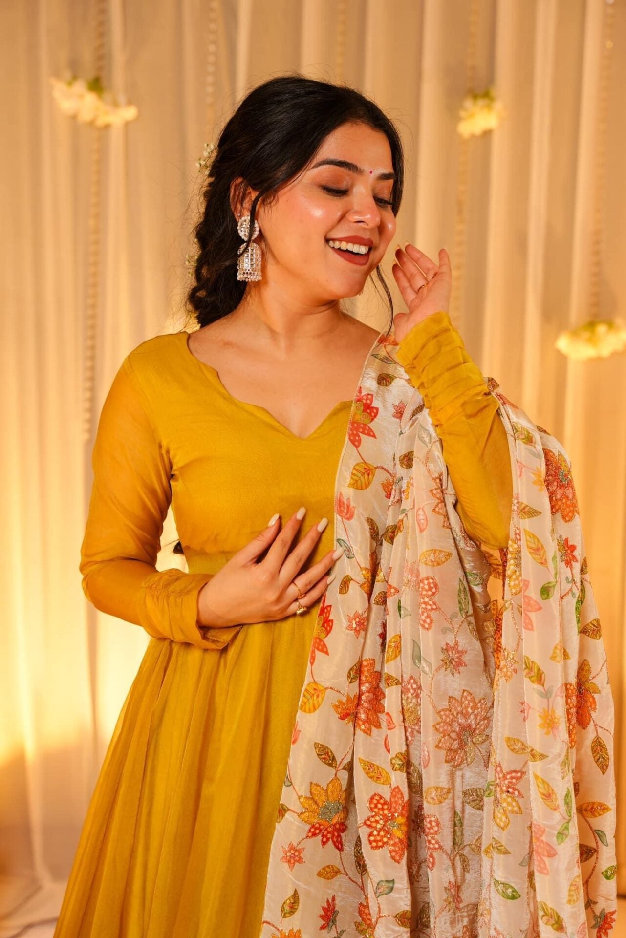 Idaho-o Mustard Hues Organza maxi set - view 5