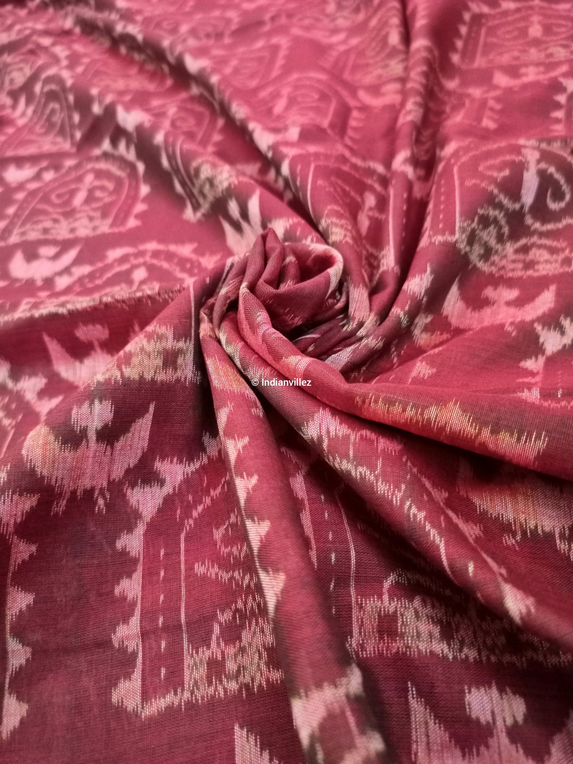 IndianVillèz Dual Tone Sambalpuri Ikat Cotton Fabric