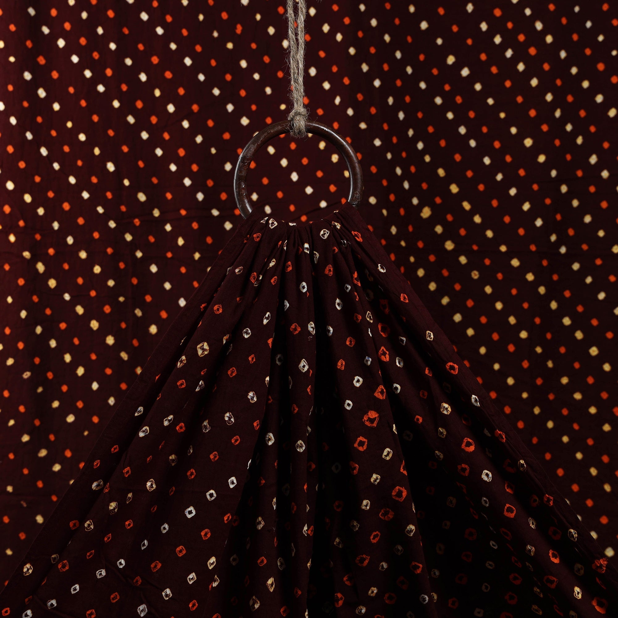 KACHCHH JI CHHAAP Brown - Kutch Tie-Dye Cotton Bandhani Fabric 11