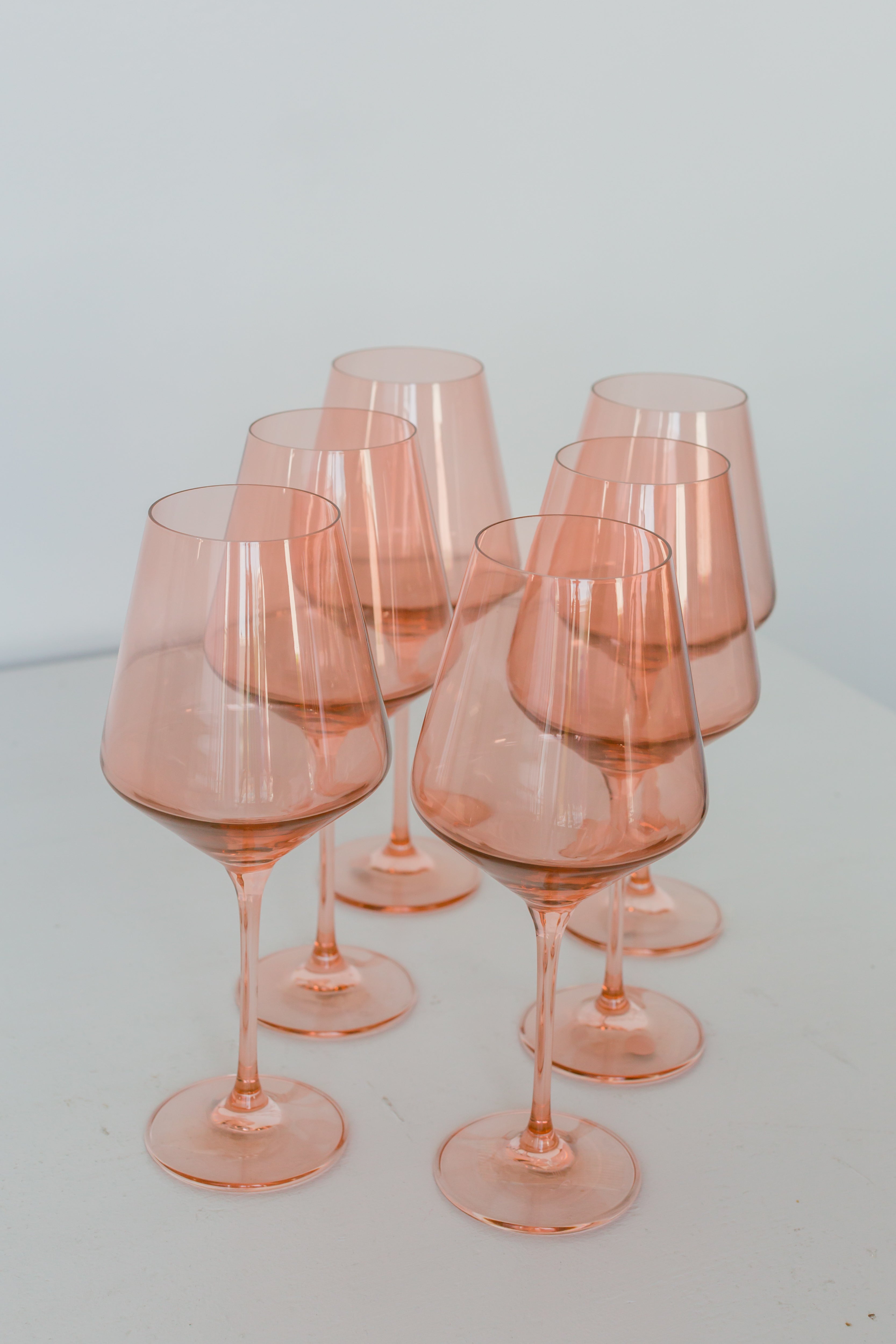 Estelle Colored Glass Estelle Colored Wine Stemware - Set of 6 {Blush Pink} - view 2