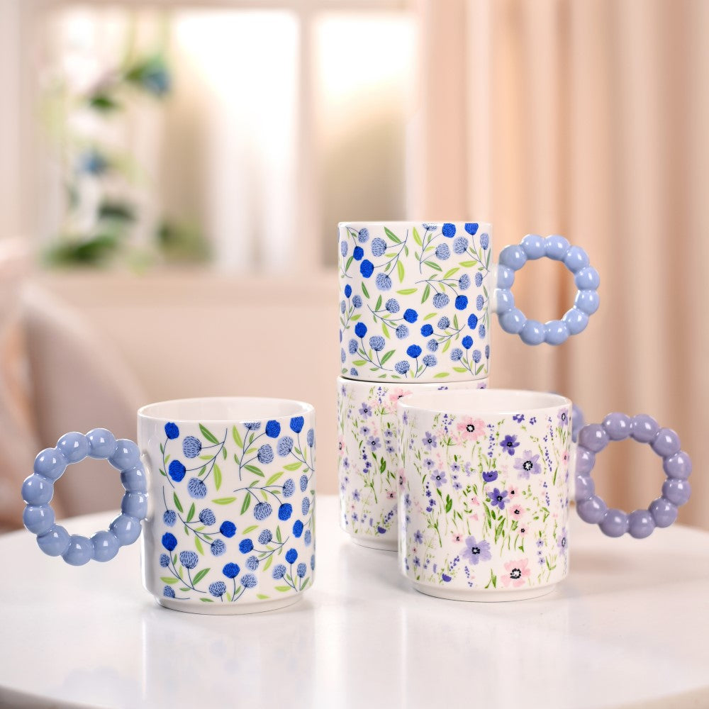Nestasia Lavender Blues Ceramic Coffee Mug Set Of 4 450ml