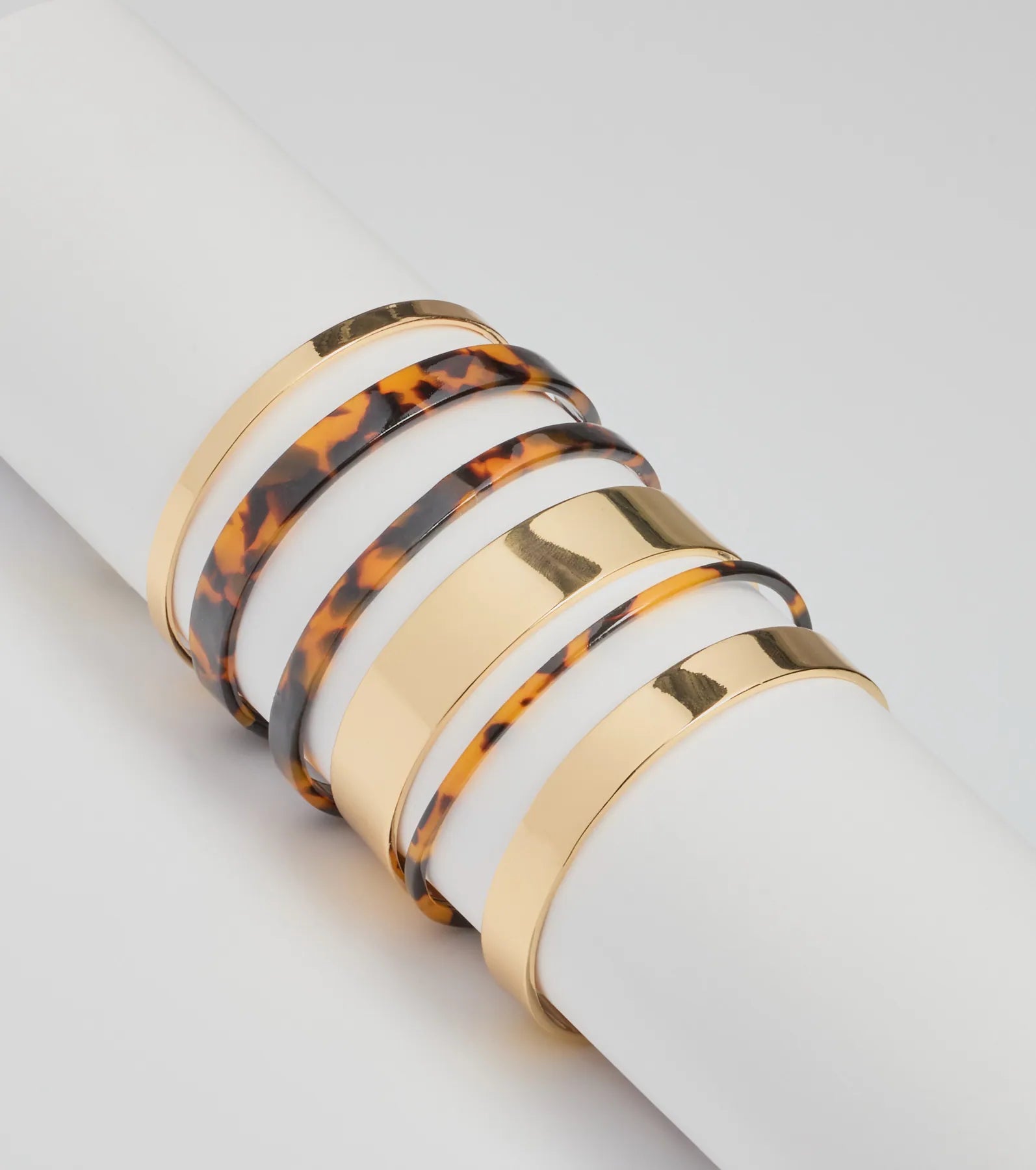 Windsor Boldy Layered Metal And Tortoiseshell Bangle Multipack