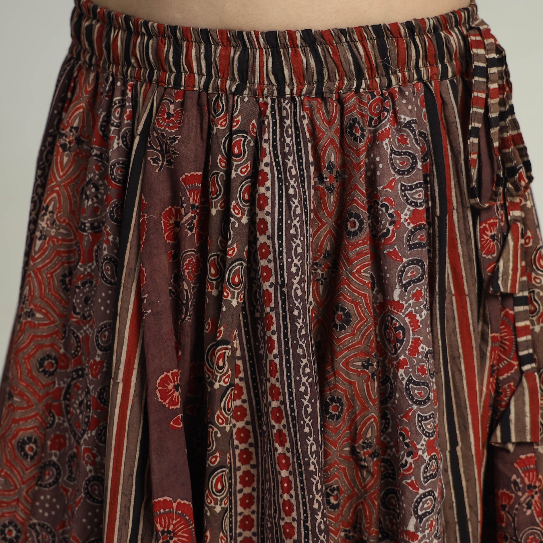 NOORI BAZAR Brown - Kutch Block Printed 24 Kali Cotton Long Skirt 22 - view 4
