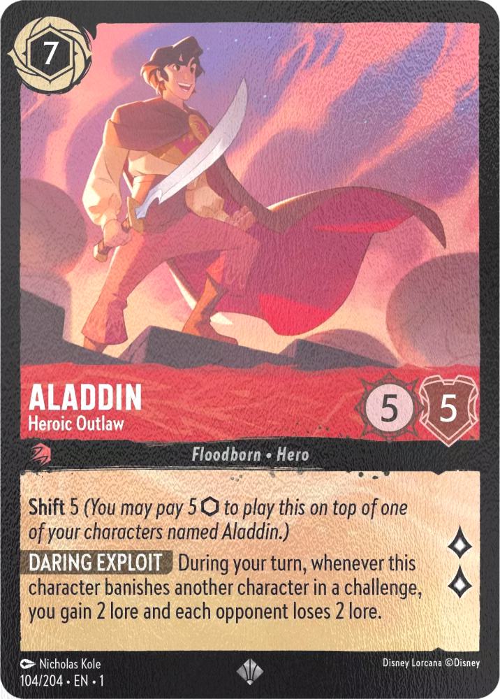 204 the first – Lorcana Aladdin - Heroic Outlaw - 104/204 [The First Chapter] [Cold Foil]