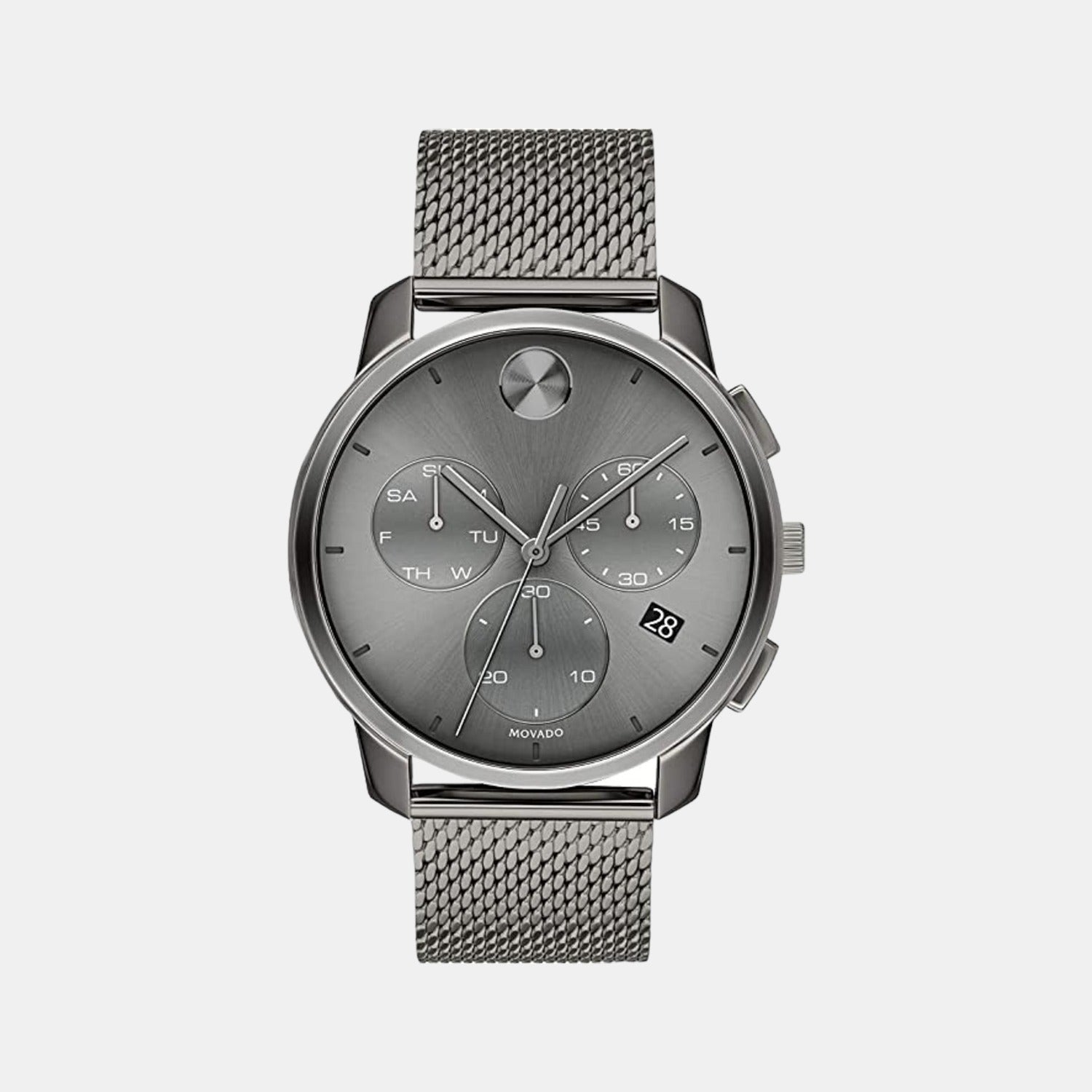 Movado Bold Men Quartz Grey Dial Chronograph Stainless Steel Watch 3600635