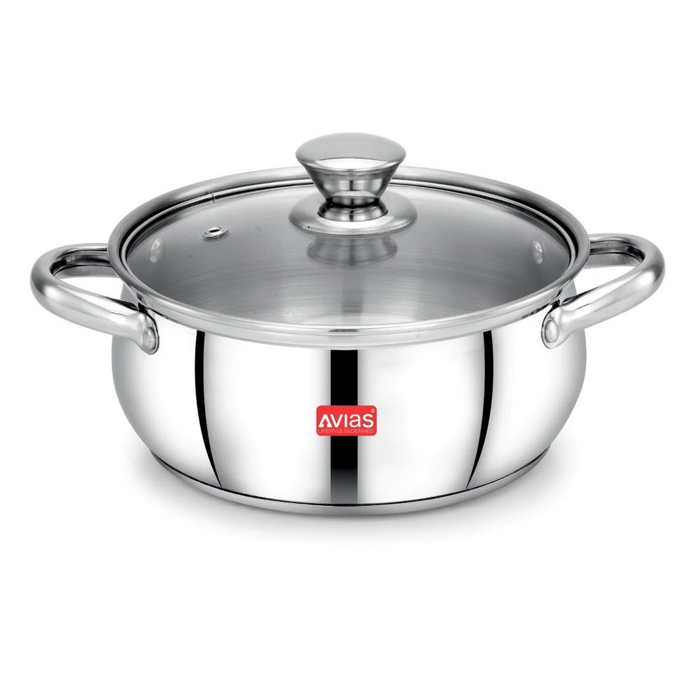 AVIAS Inox IB Stainless Steel Cookpot With Glass Lid | Gas & Induction Compatible | Silver | 1 Pc - view 3