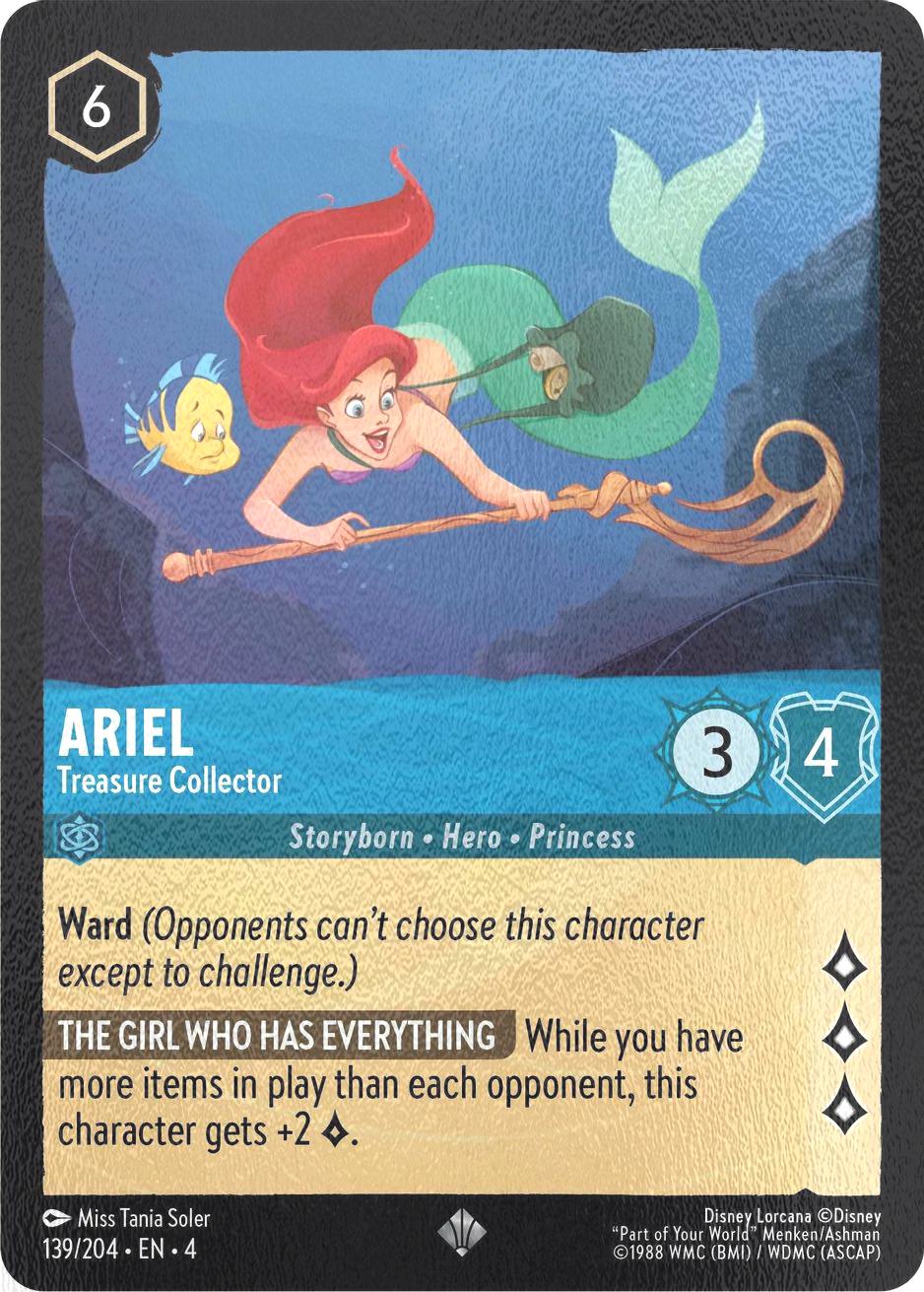 Return cold foil – Lorcana Ariel - Treasure Collector - 139/204 [Ursula's Return] [Cold Foil]