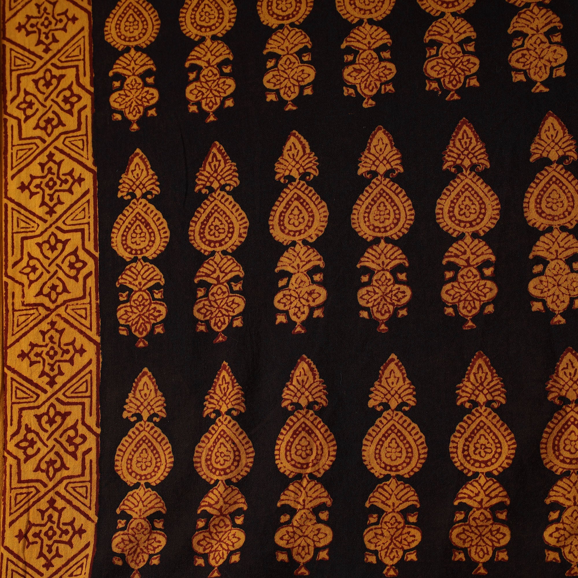 BAGH PRINTS BY UMAR FARUK KHATRI Black - Bagh Block Printed Cotton Fabric 05 - view 4