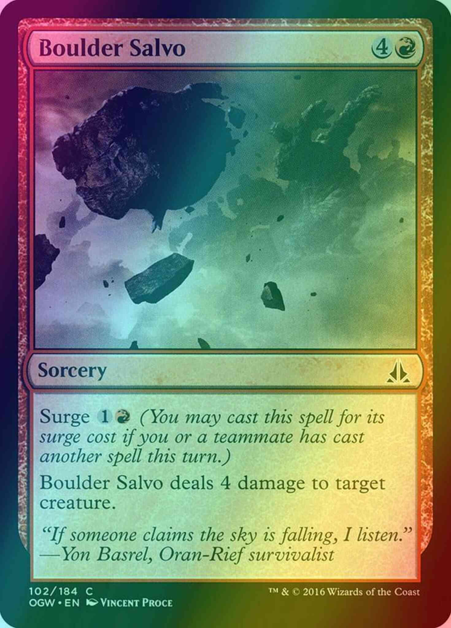 Boulder salvo 102 – Magic Boulder Salvo [102] [Oath of the Gatewatch] [Foil]