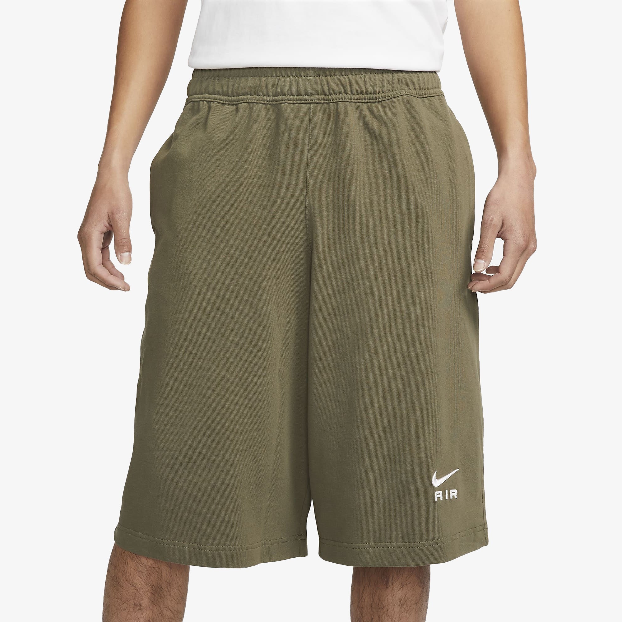 Nike | AIR OVERSIZED FLEECE SHORTS { MEDIUM OLIVE/PHANTOM - view 2